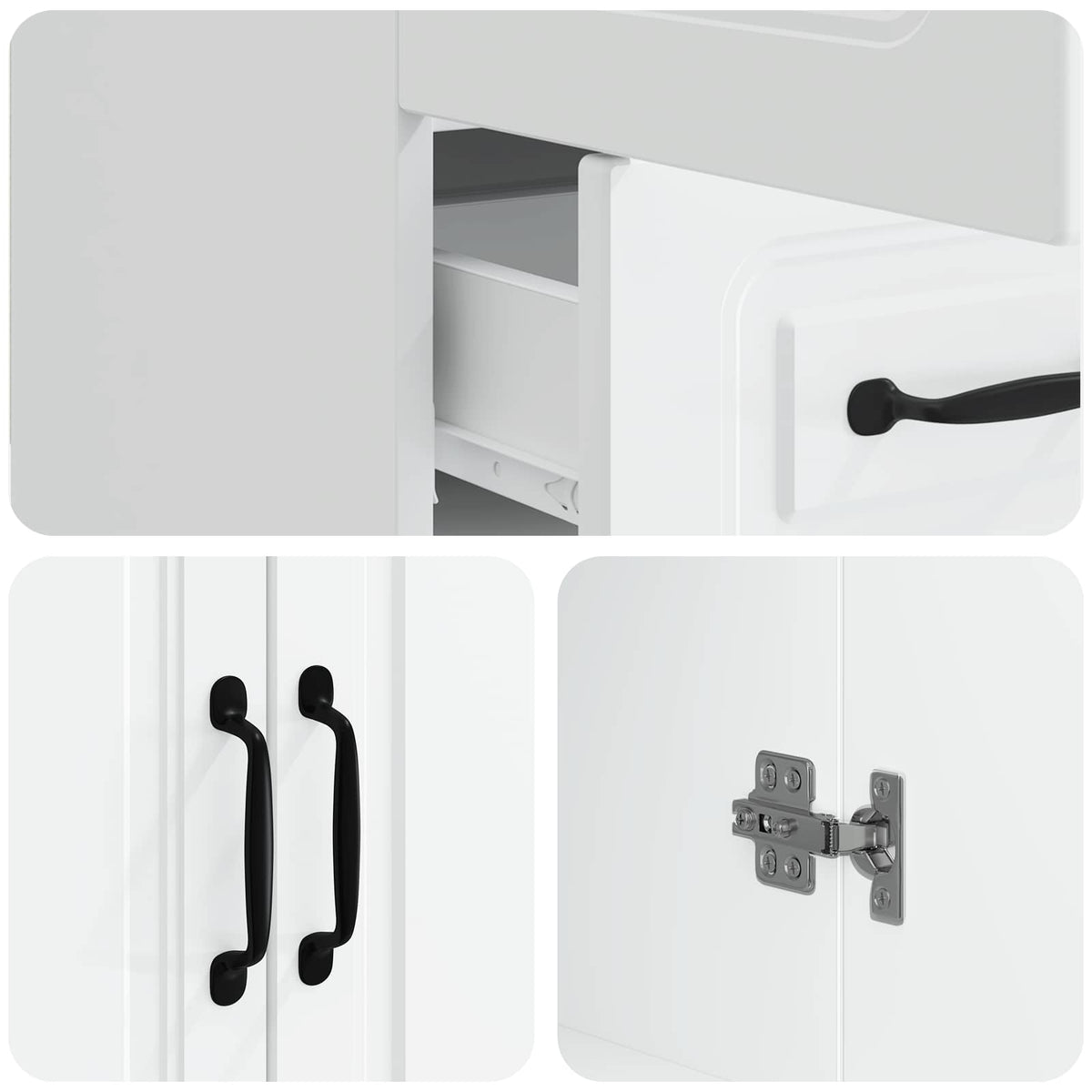 Sideboard with Drawer White 66 x 34.5 x 92 cm Engineered Wood