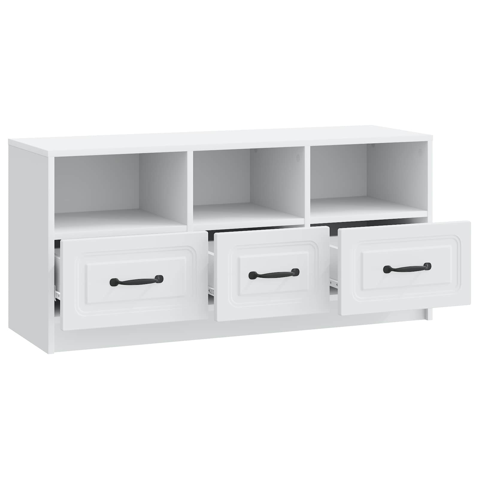 TV Cabinet with Drawer White 102 x 34.5 x 47 cm Engineered Wood