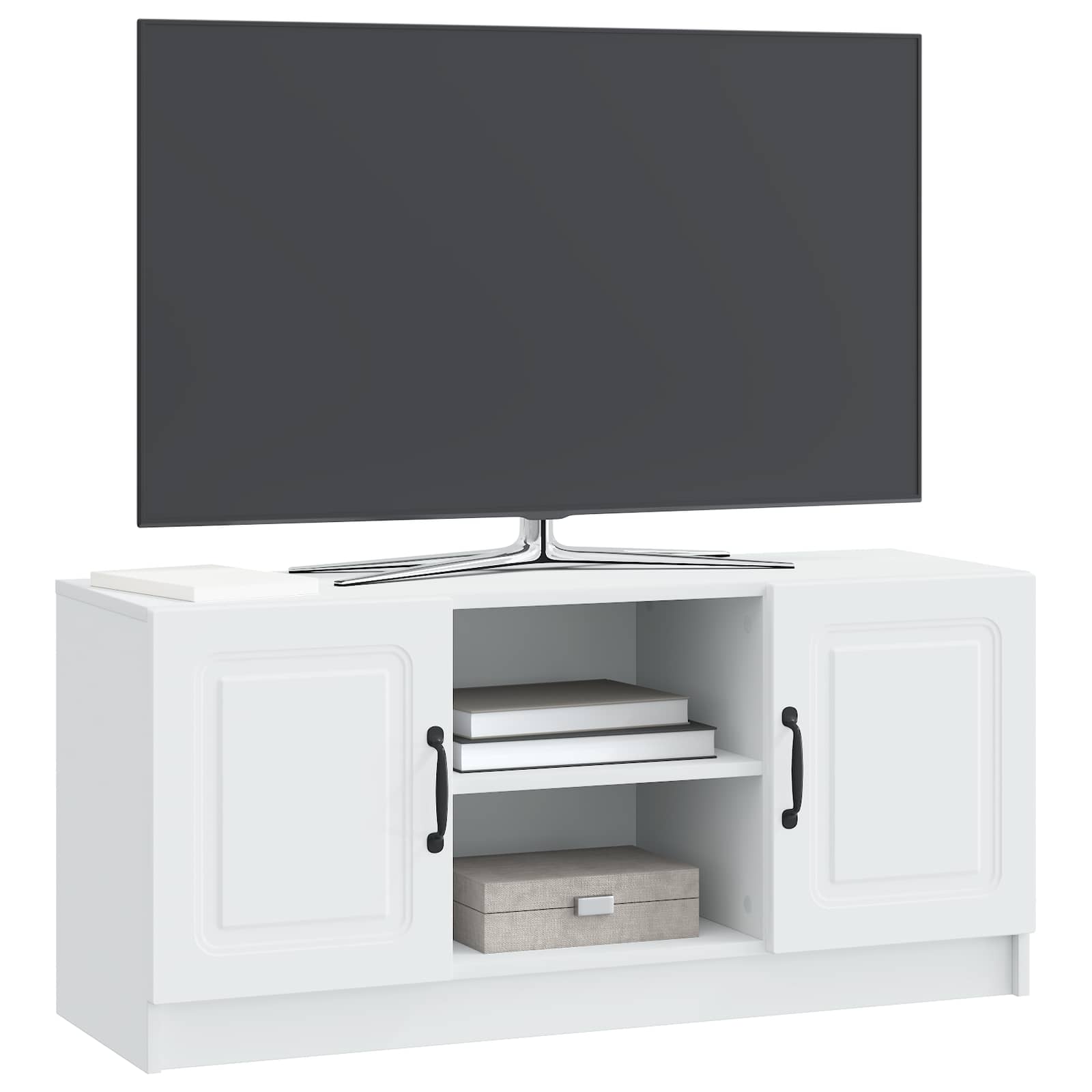 TV Cabinet White 102 x 34.5 x 47 cm Engineered Wood