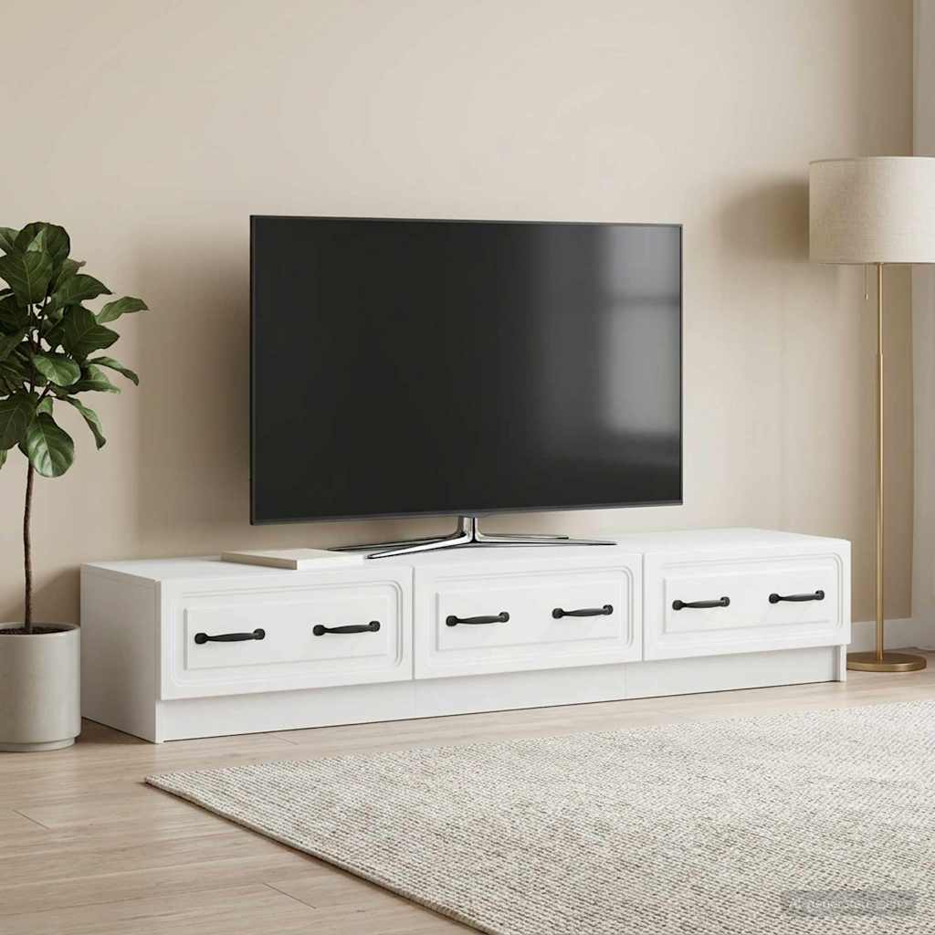 TV Cabinet with Drawer White 147 x 34.5 x 27 cm Engineered Wood