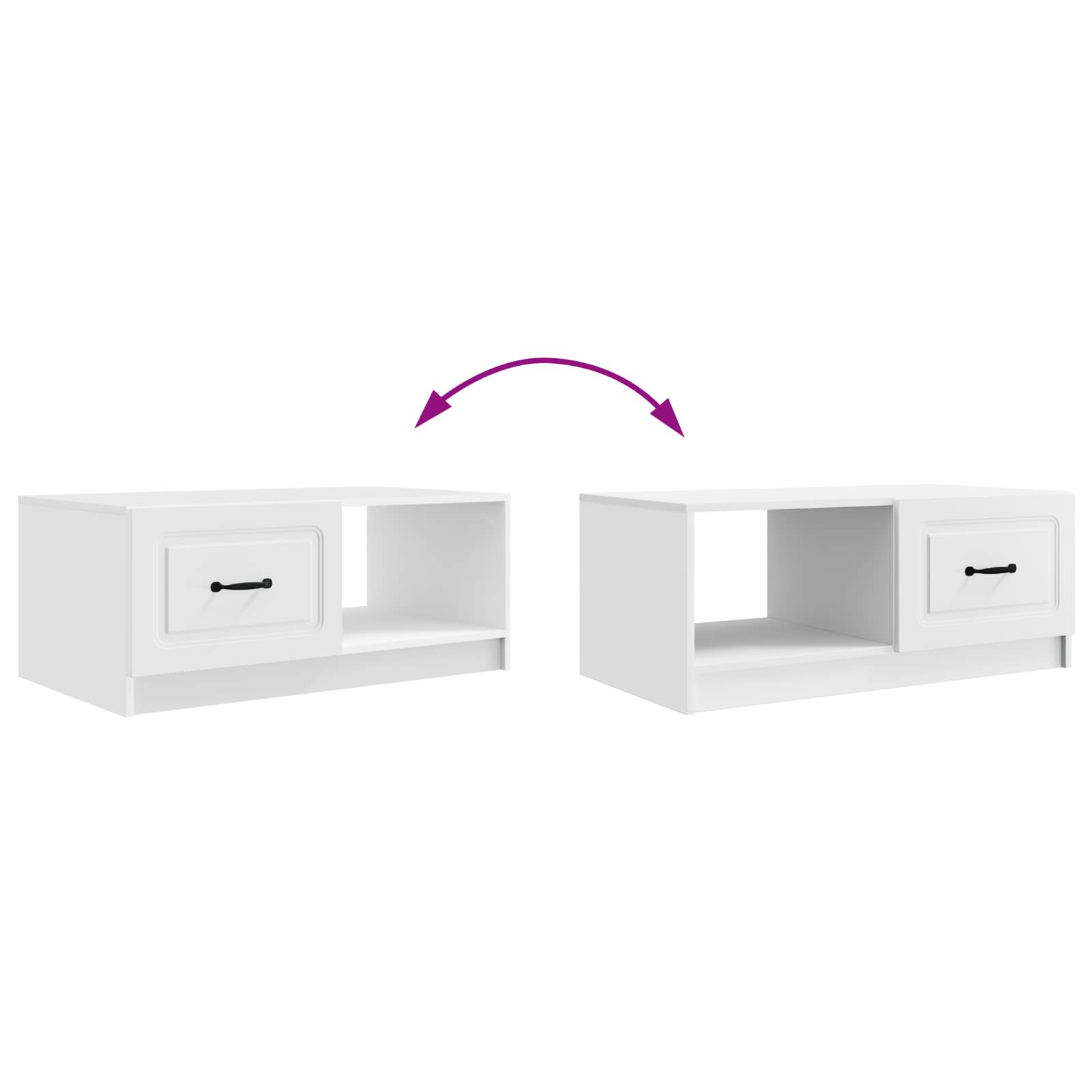 Coffee Table White 90 x 50 x 37 cm Engineered Wood