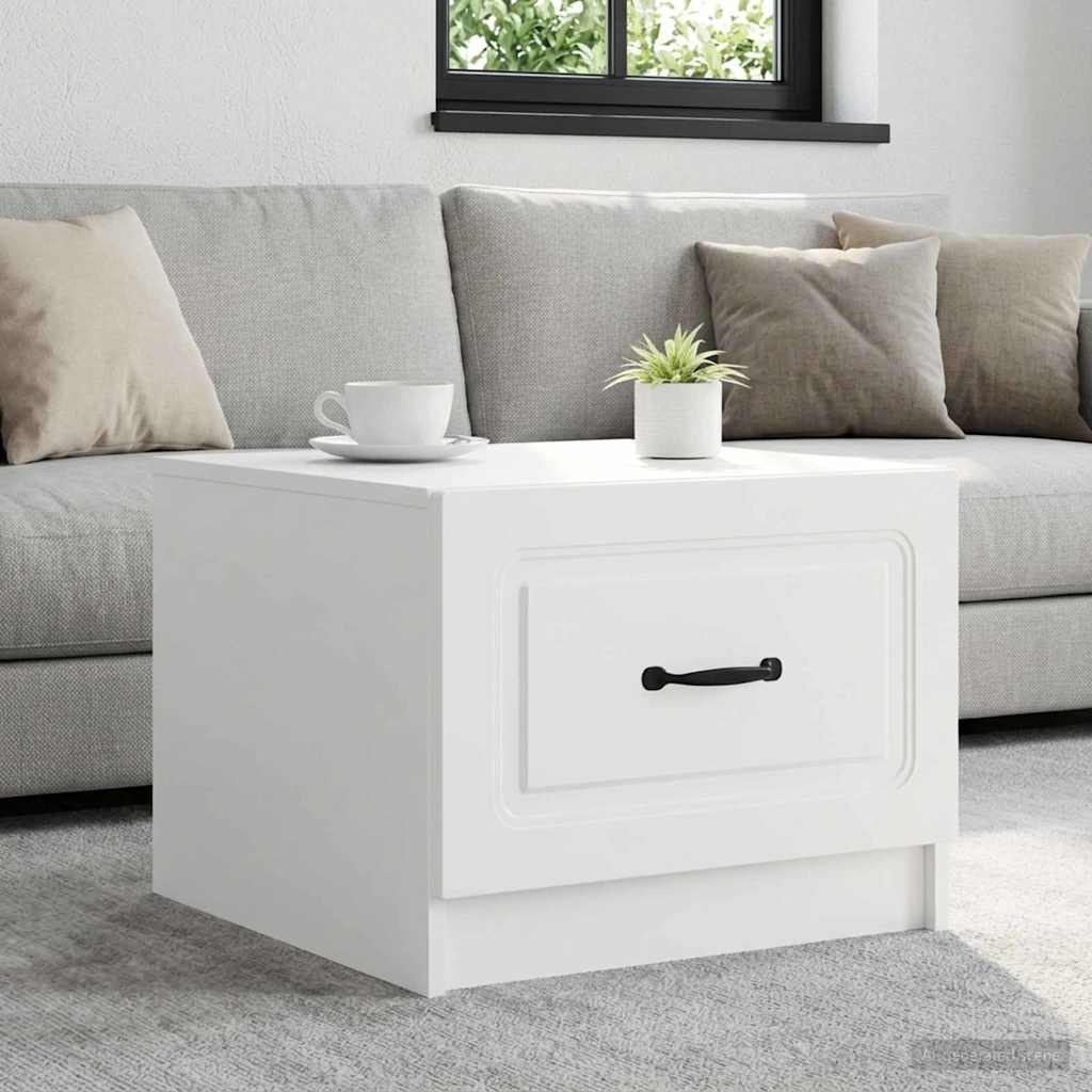 Coffee Table with Drawer White 49 x 50 x 37 cm Engineered Wood