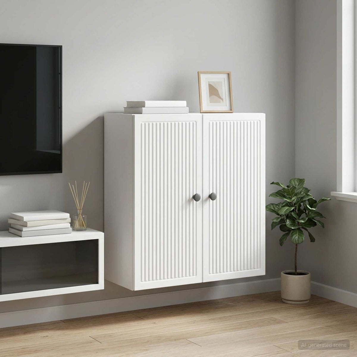 Wall-Mounted Cabinet White 59 x 31 x 60 cm Engineered Wood