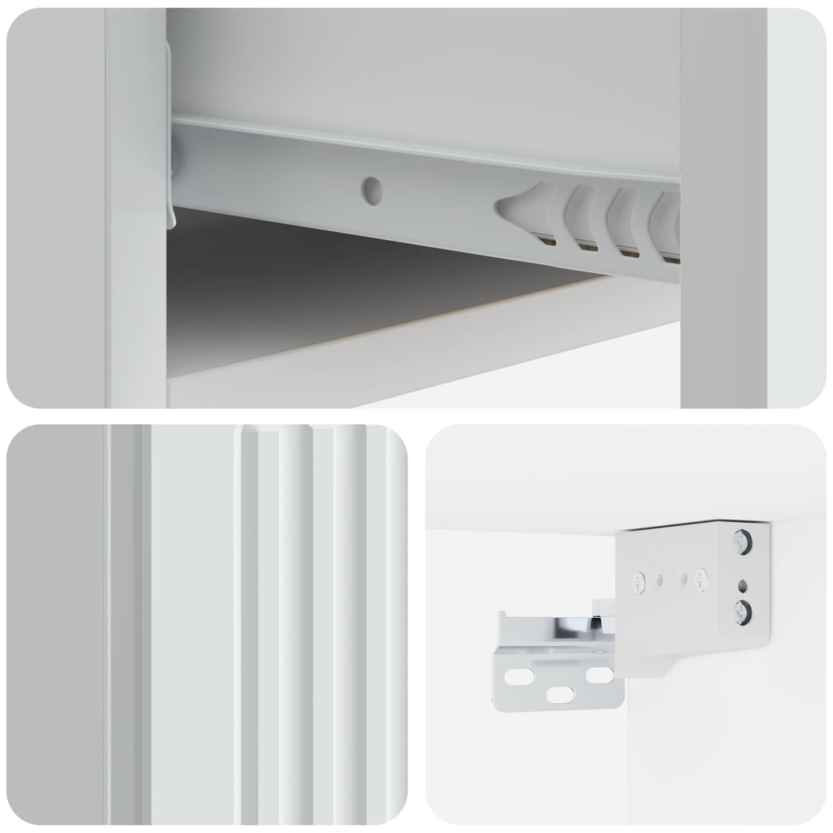 Wall-Mounted Side Table Wall-mounted White 87.5 x 34.5 x 17 cm