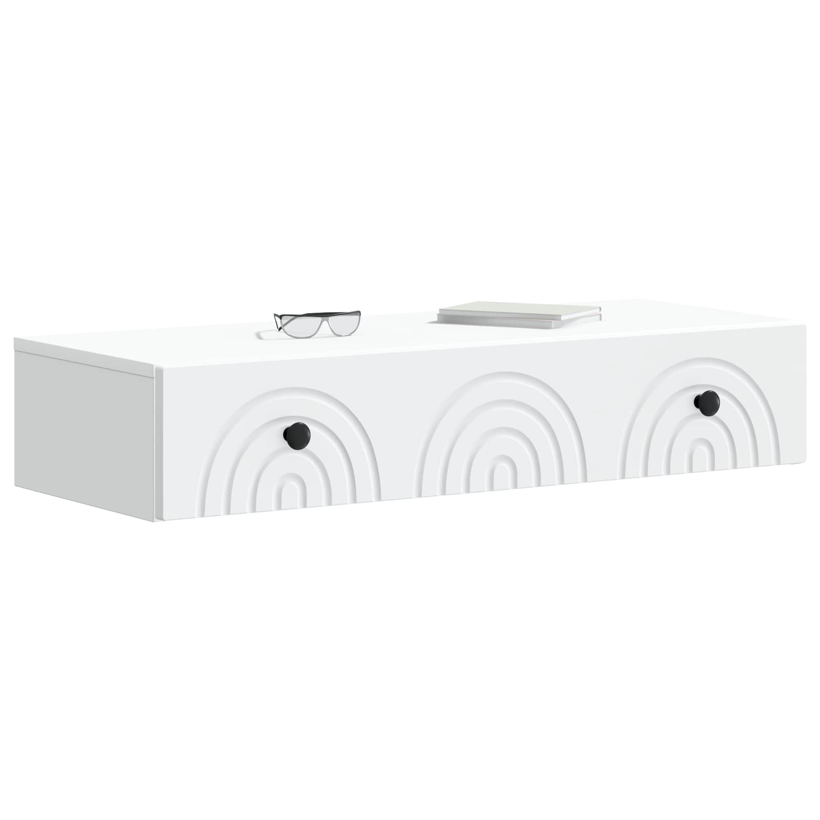Wall-Mounted Side Table Wall-mounted White 87.5 x 34.5 x 17 cm