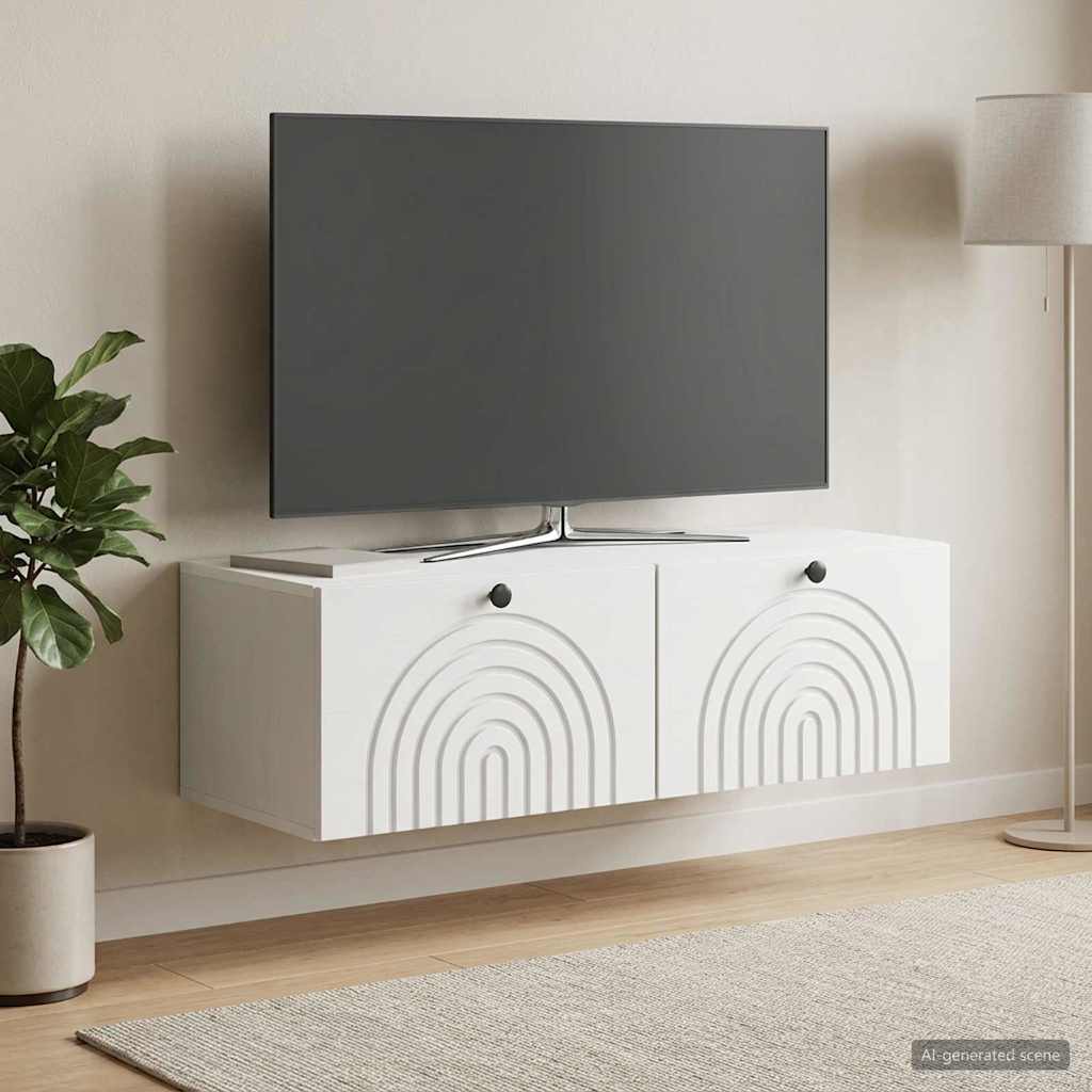 Wall-Mounted TV Cabinet White 99 x 41 x 30 cm Engineered Wood