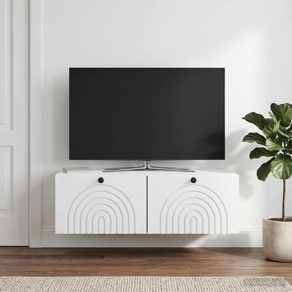 Wall-Mounted TV Cabinet White 99 x 41 x 30 cm Engineered Wood