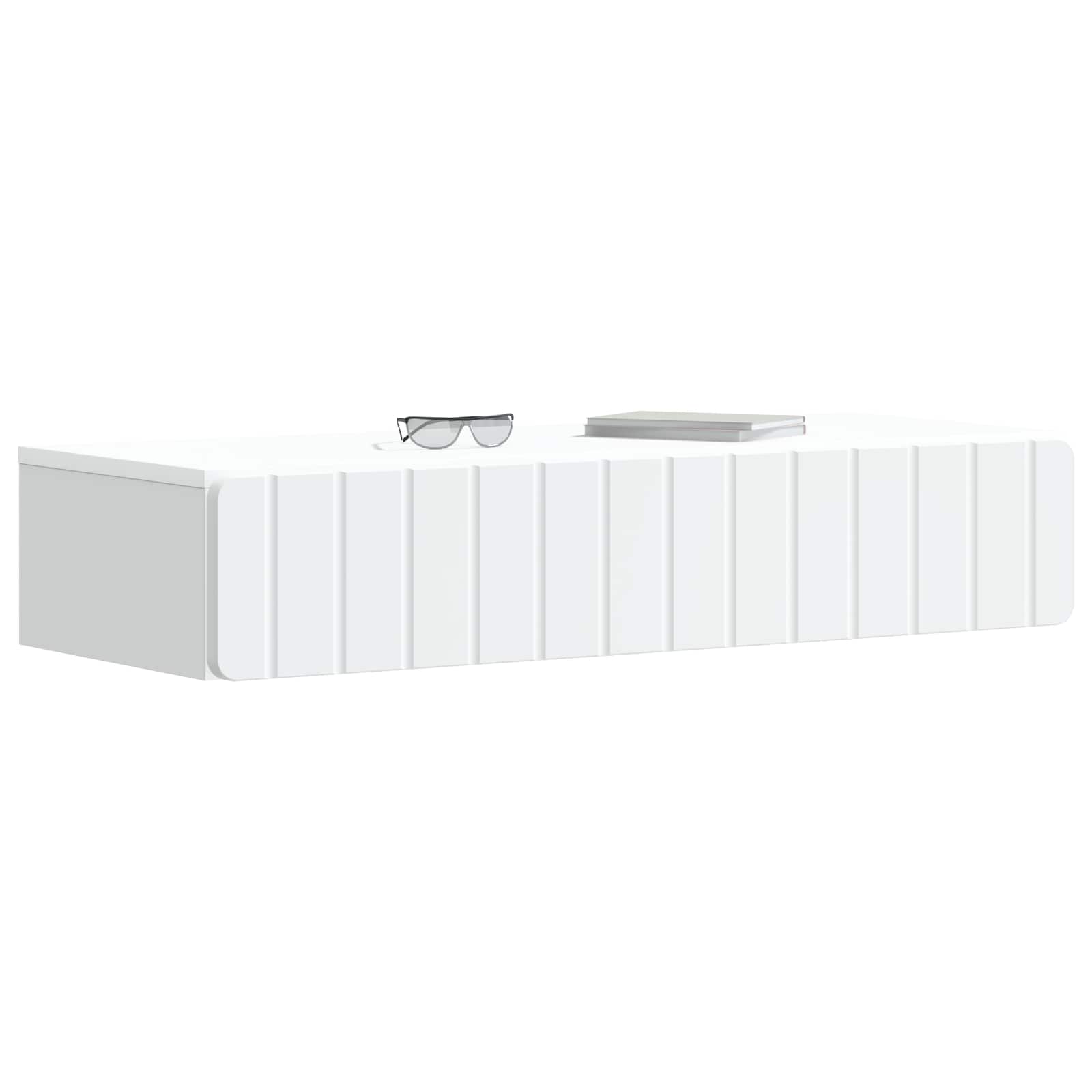 Wall-Mounted Side Table Wall-mounted White 87.5 x 34.5 x 17 cm