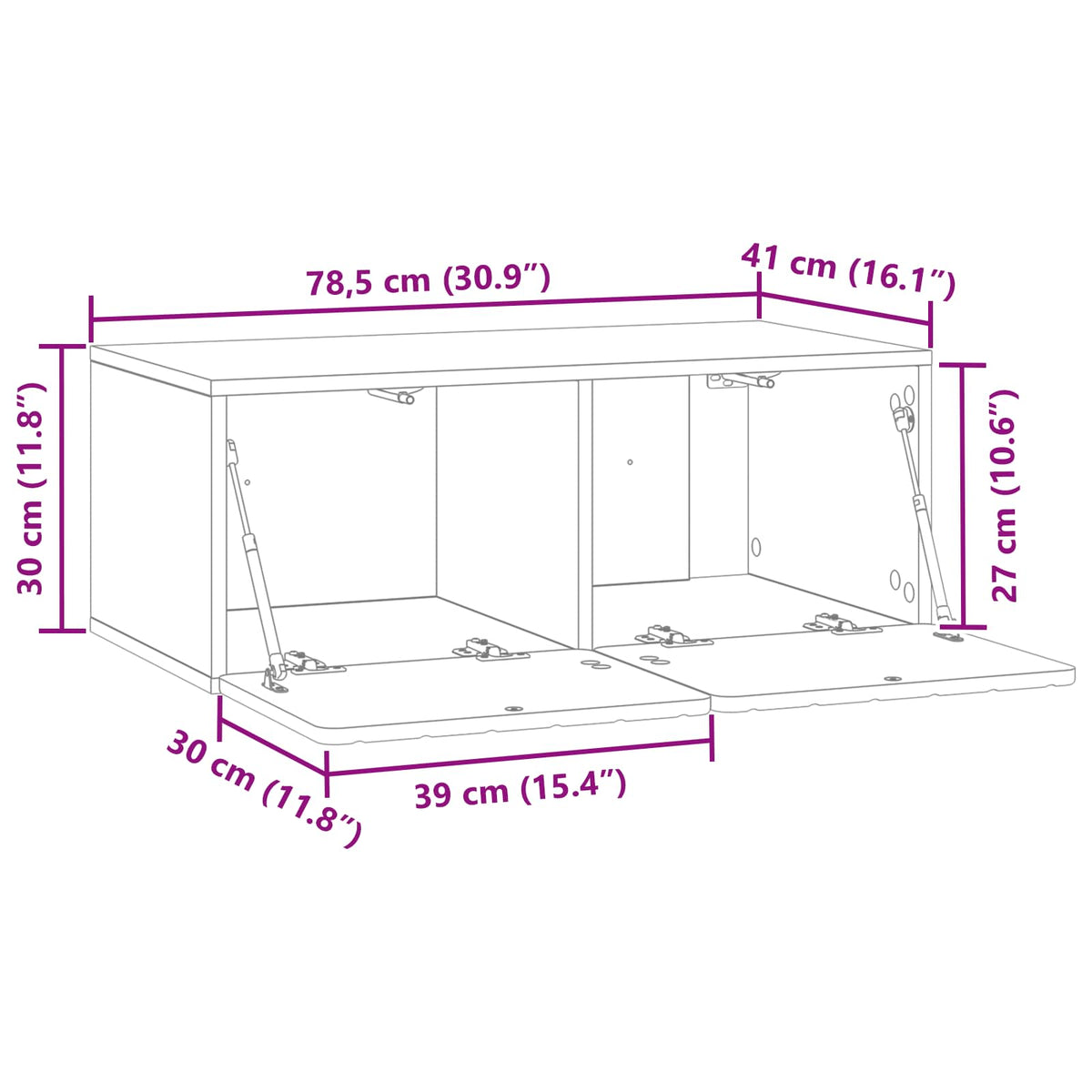 Wall-Mounted TV Cabinet White 78.5 x 41 x 30 cm Engineered Wood