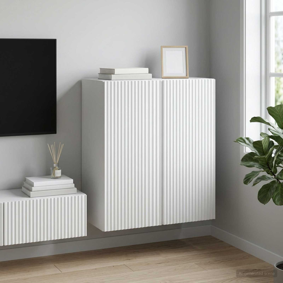 Wall-Mounted Cabinet White 59 x 31 x 60 cm Engineered Wood