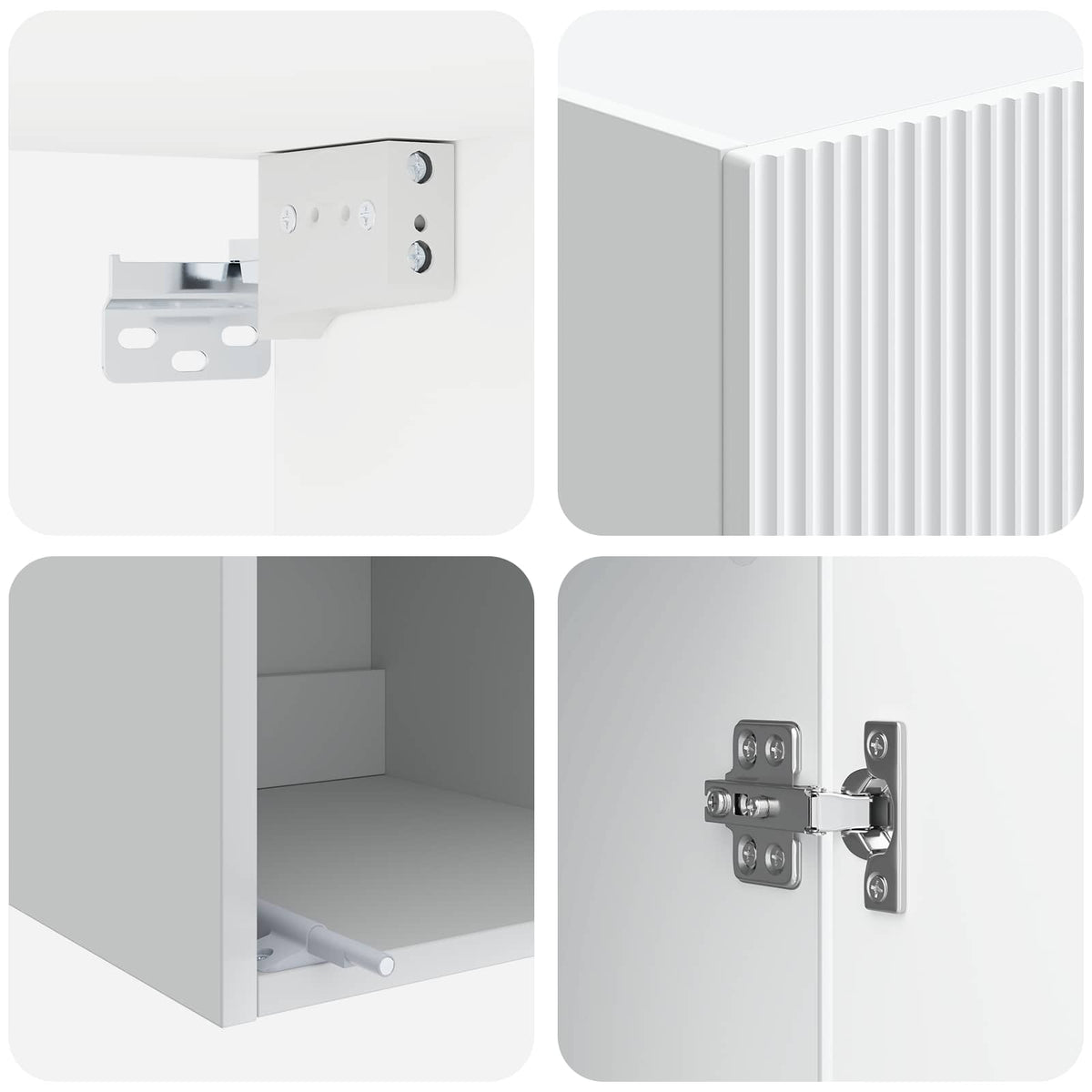 Wall-Mounted Cabinet White 33 x 34.5 x 90 cm Engineered Wood