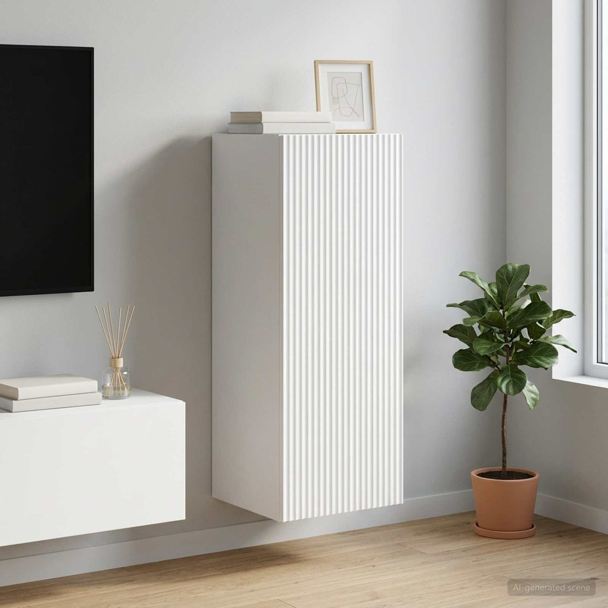 Wall-Mounted Cabinet White 33 x 34.5 x 90 cm Engineered Wood