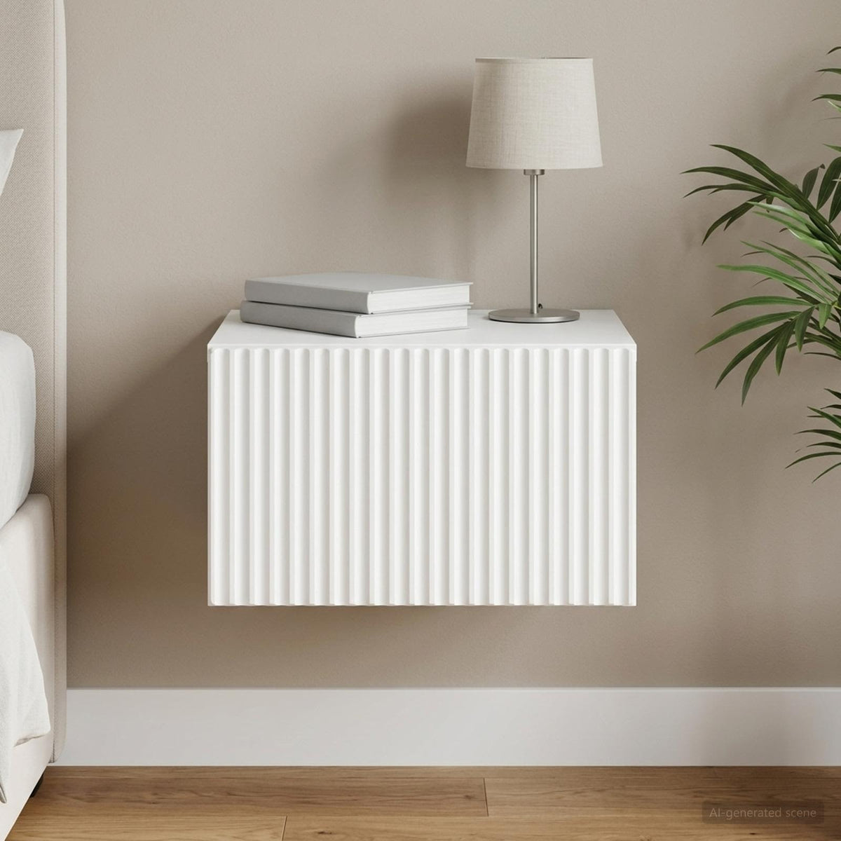 Wall-Mounted Bedside Cabinet White 33 x 34.5 x 20 cm