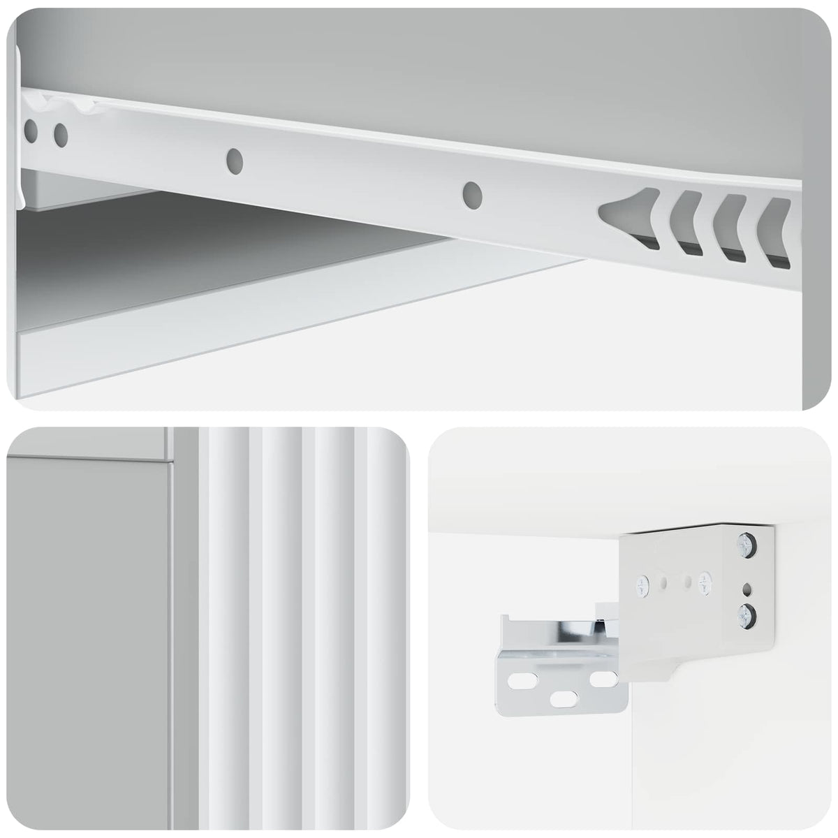 Wall-Mounted Side Table Wall-mounted White 87.5 x 34.5 x 17 cm