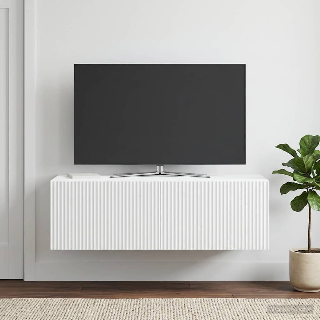 Wall-Mounted TV Cabinet White 98 x 41 x 30 cm Engineered Wood