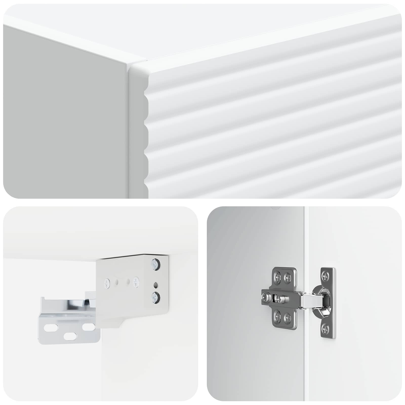 Wall-Mounted Cabinet White 33 x 34.5 x 90 cm Engineered Wood