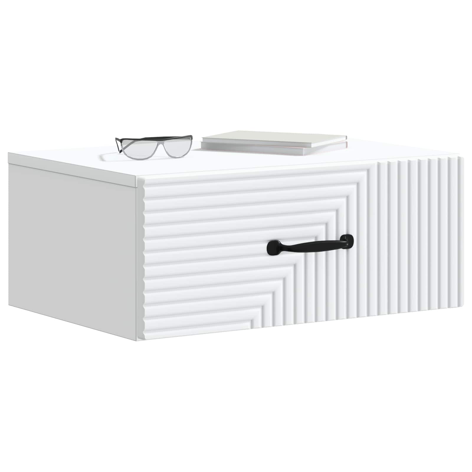 Wall-Mounted Bedside Cabinet White 49 x 34.5 x 20 cm