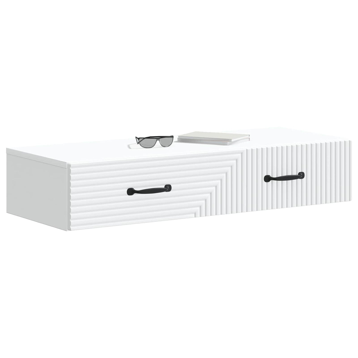 Wall-Mounted Side Table Wall-mounted White 87.5 x 34.5 x 17 cm