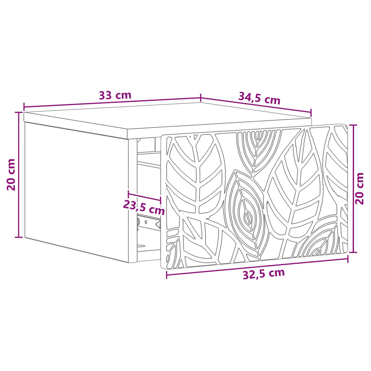 Wall-Mounted Side Table White 34.5 x 33 x 20 cm Engineered Wood