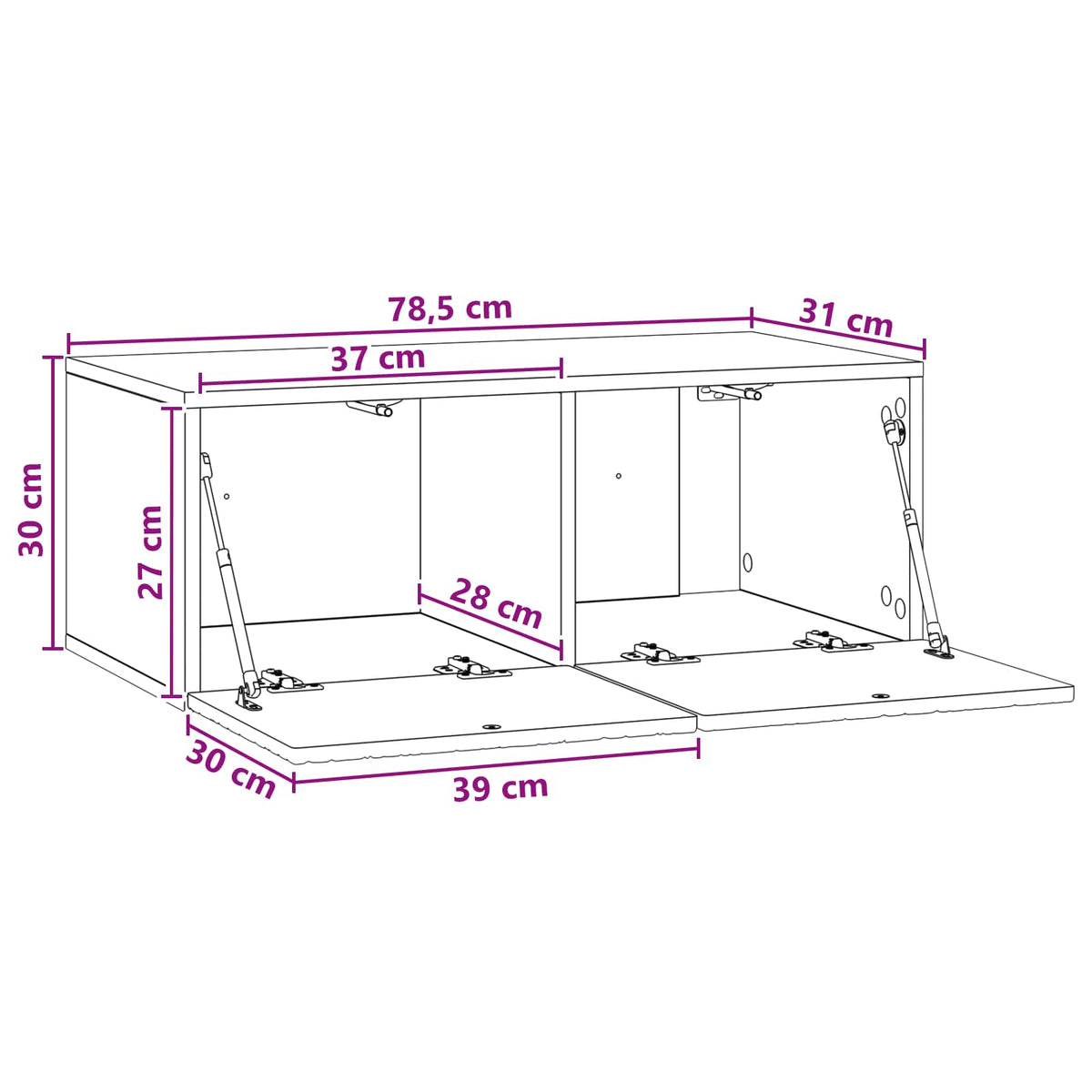 Wall-Mounted TV Cabinet 78.5 x 31 cm White Engineered Wood