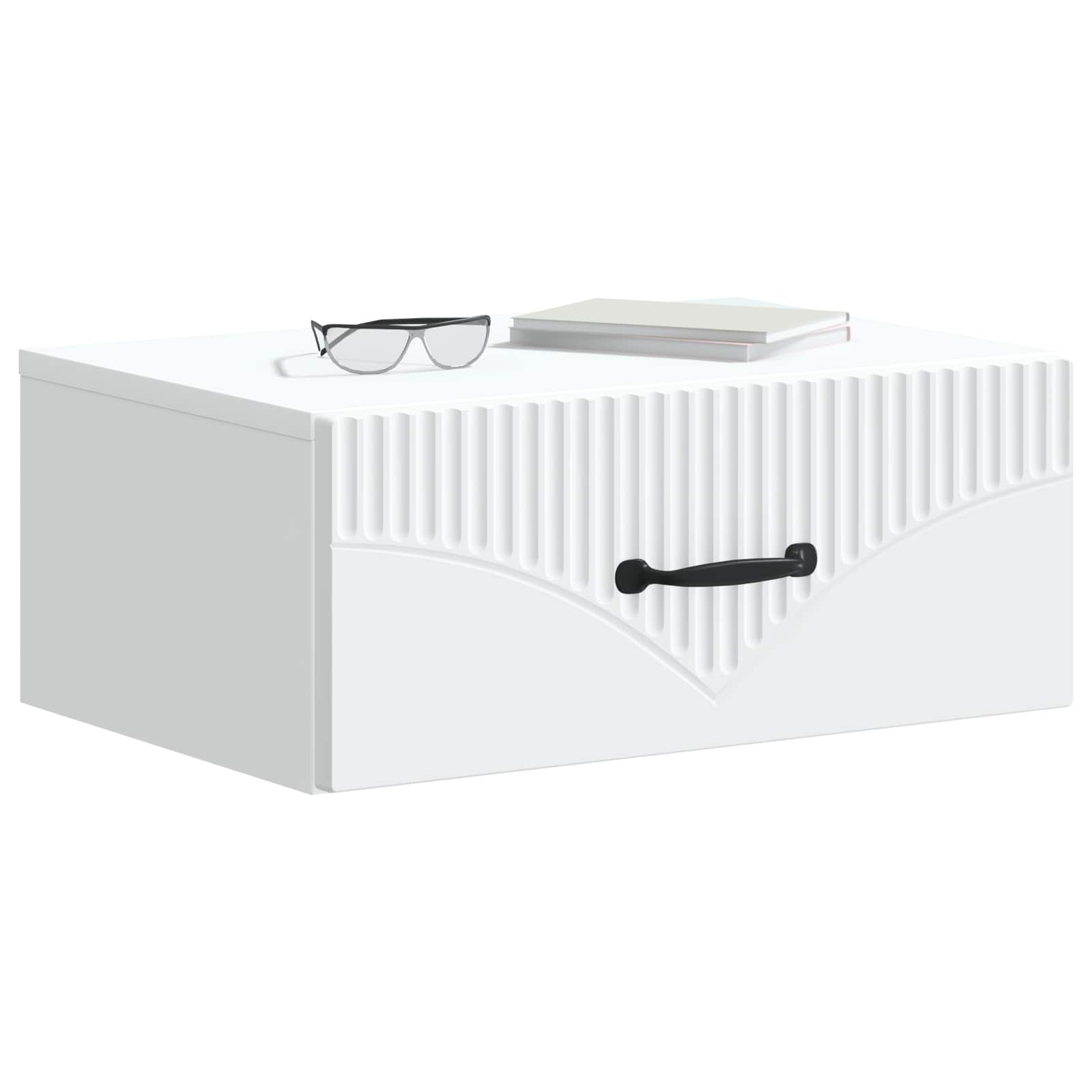Wall-Mounted Bedside Cabinet White 49 x 34.5 x 20 cm