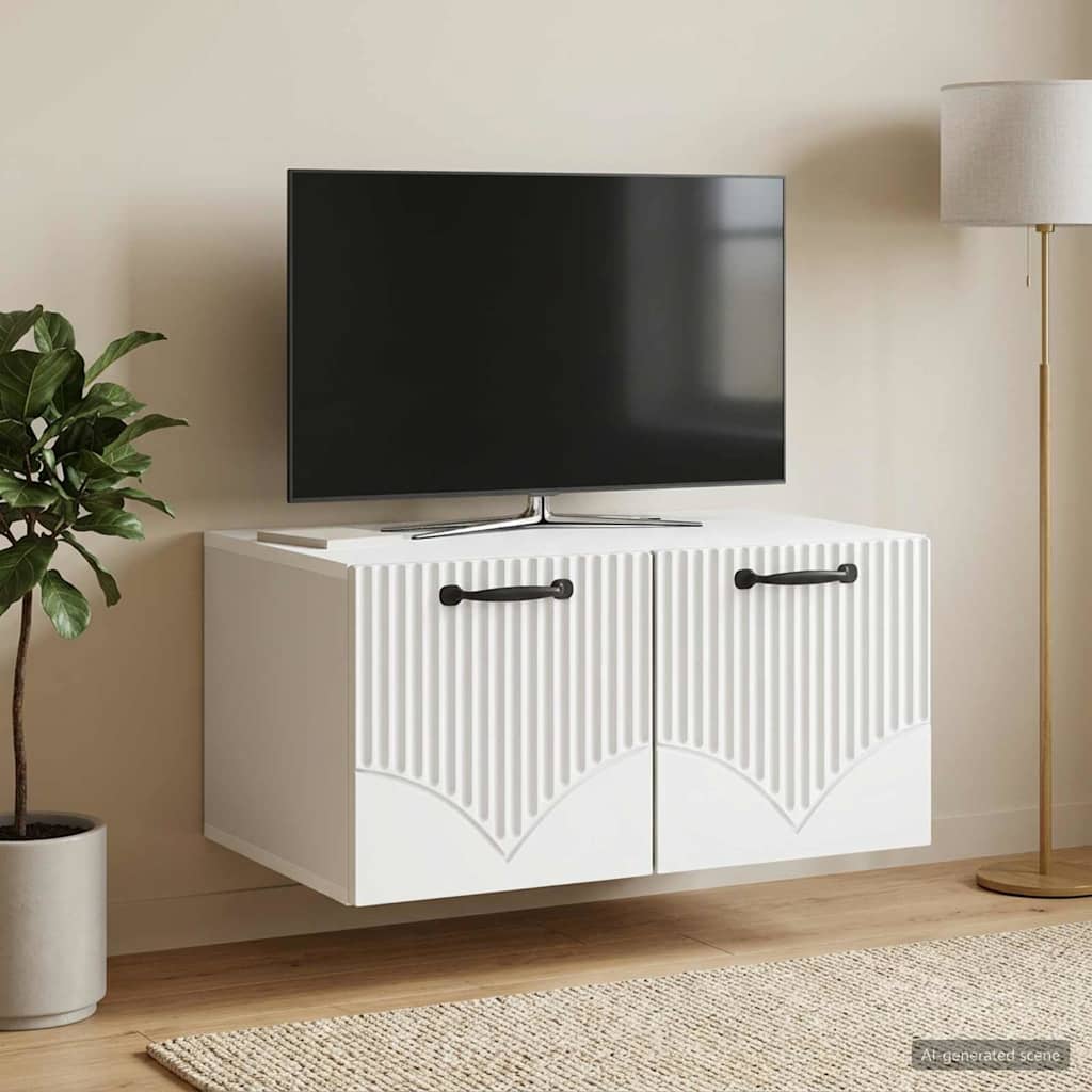 Wall-Mounted TV Cabinet White 59.5 x 41 x 30 cm Engineered Wood