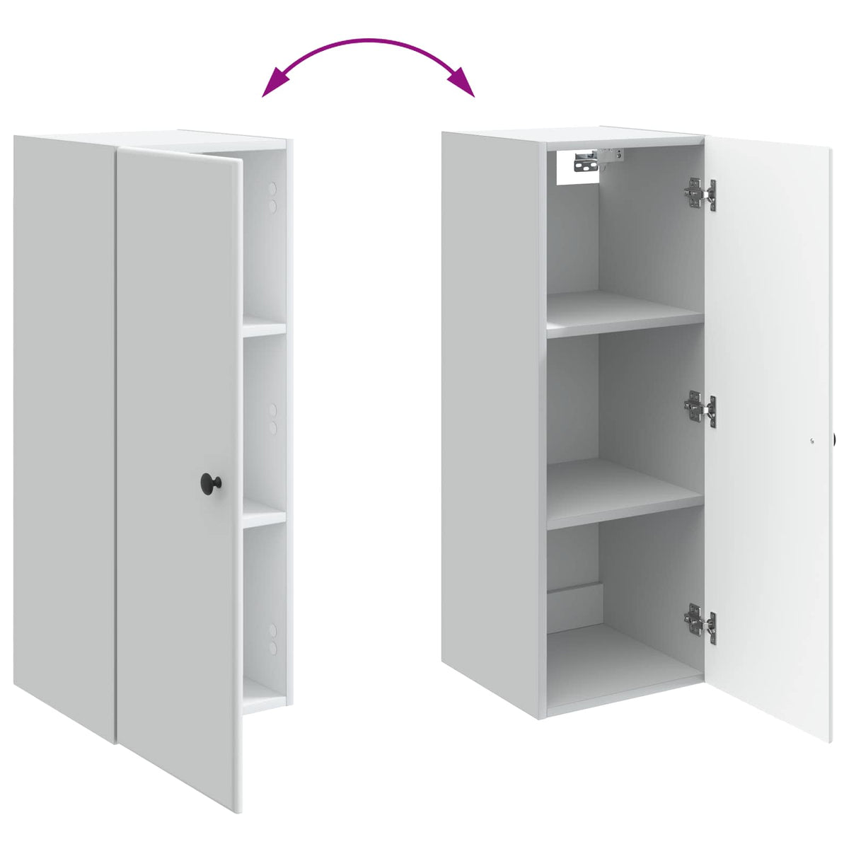 Wall-Mounted Cabinet White 33 x 34.5 x 90 cm Engineered Wood