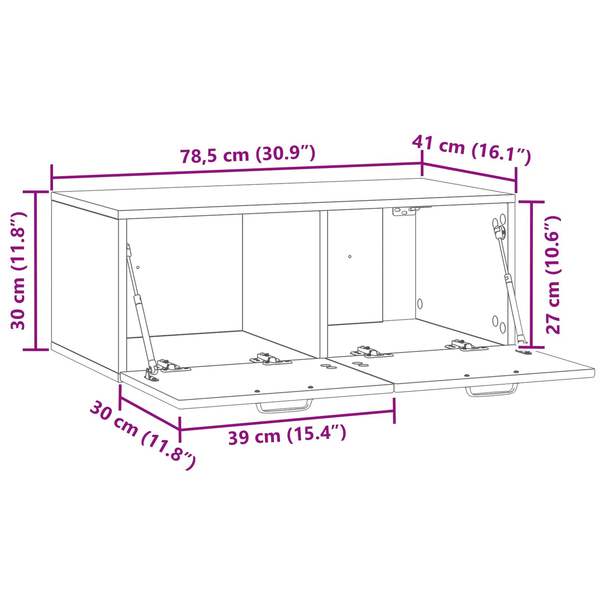 Wall-Mounted TV Cabinet White 78.5 x 41 x 30 cm Engineered Wood