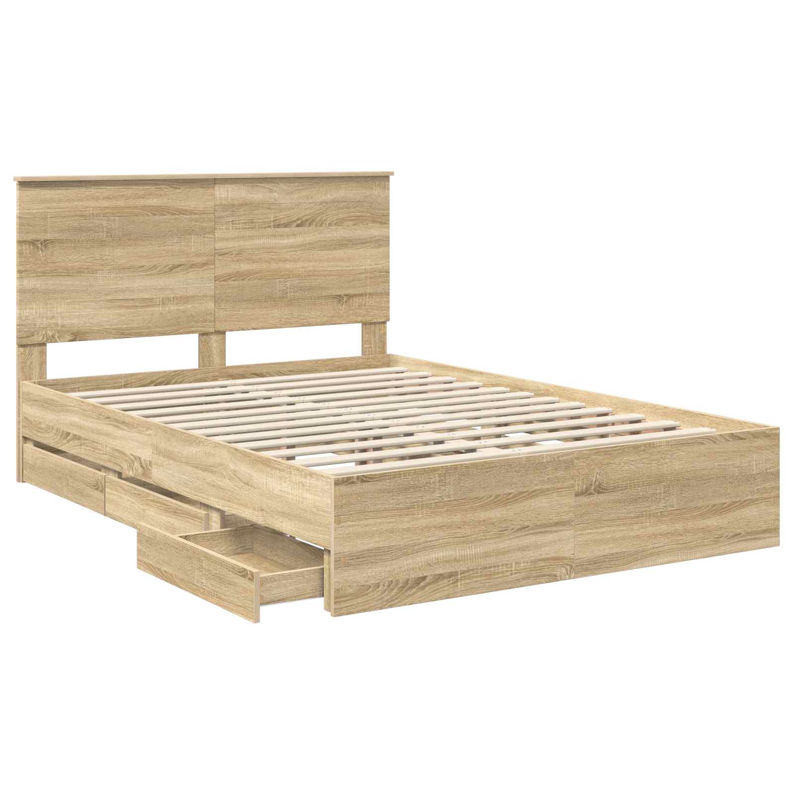 Bed Frame with Drawer Sonoma Oak 150 x 200 cm Engineered Wood