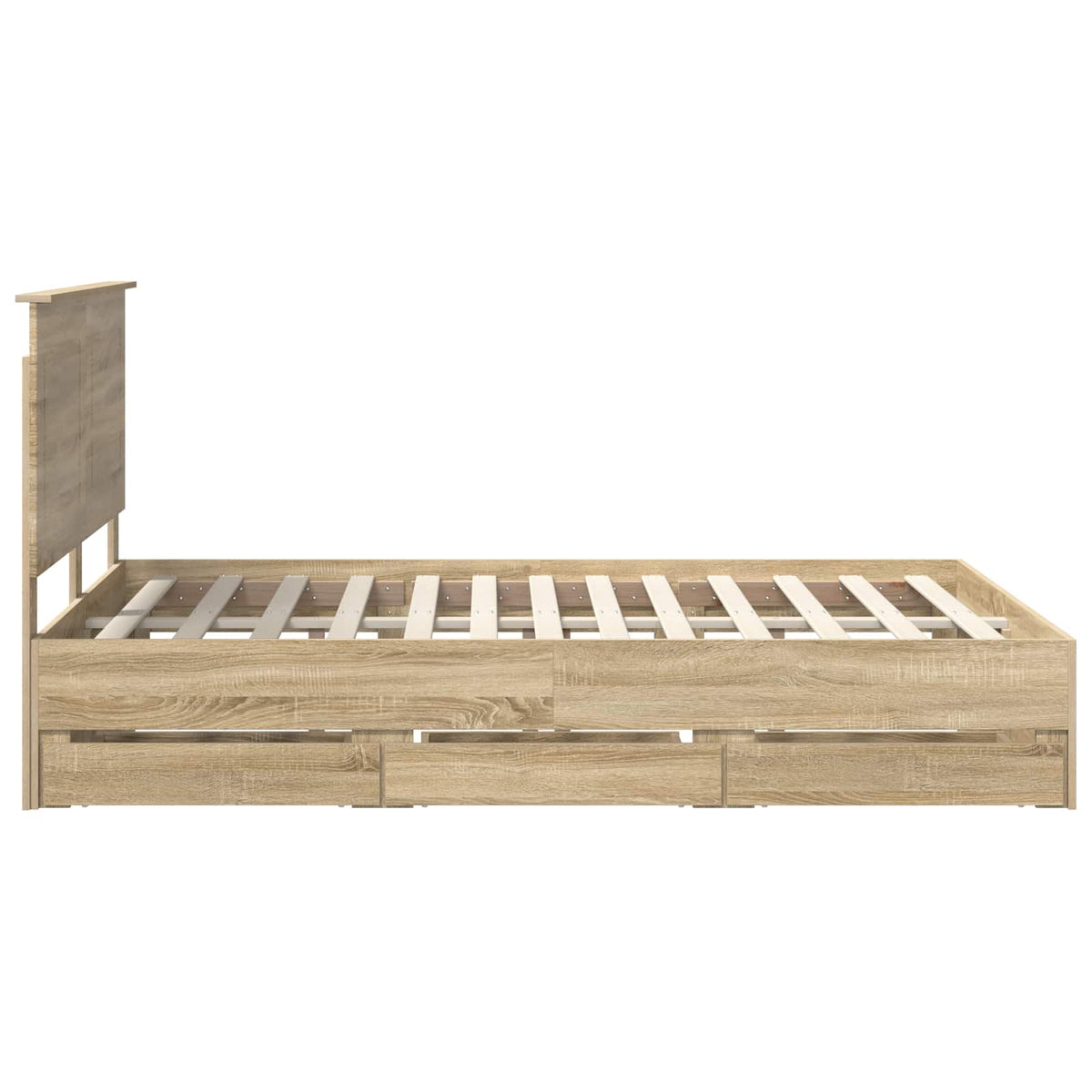 Bed Frame with Drawer Sonoma Oak 150 x 200 cm Engineered Wood