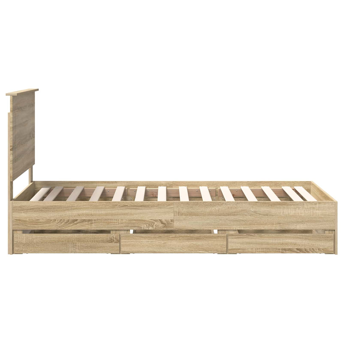 Bed Frame with Drawer Sonoma Oak 90 x 190 cm Engineered Wood