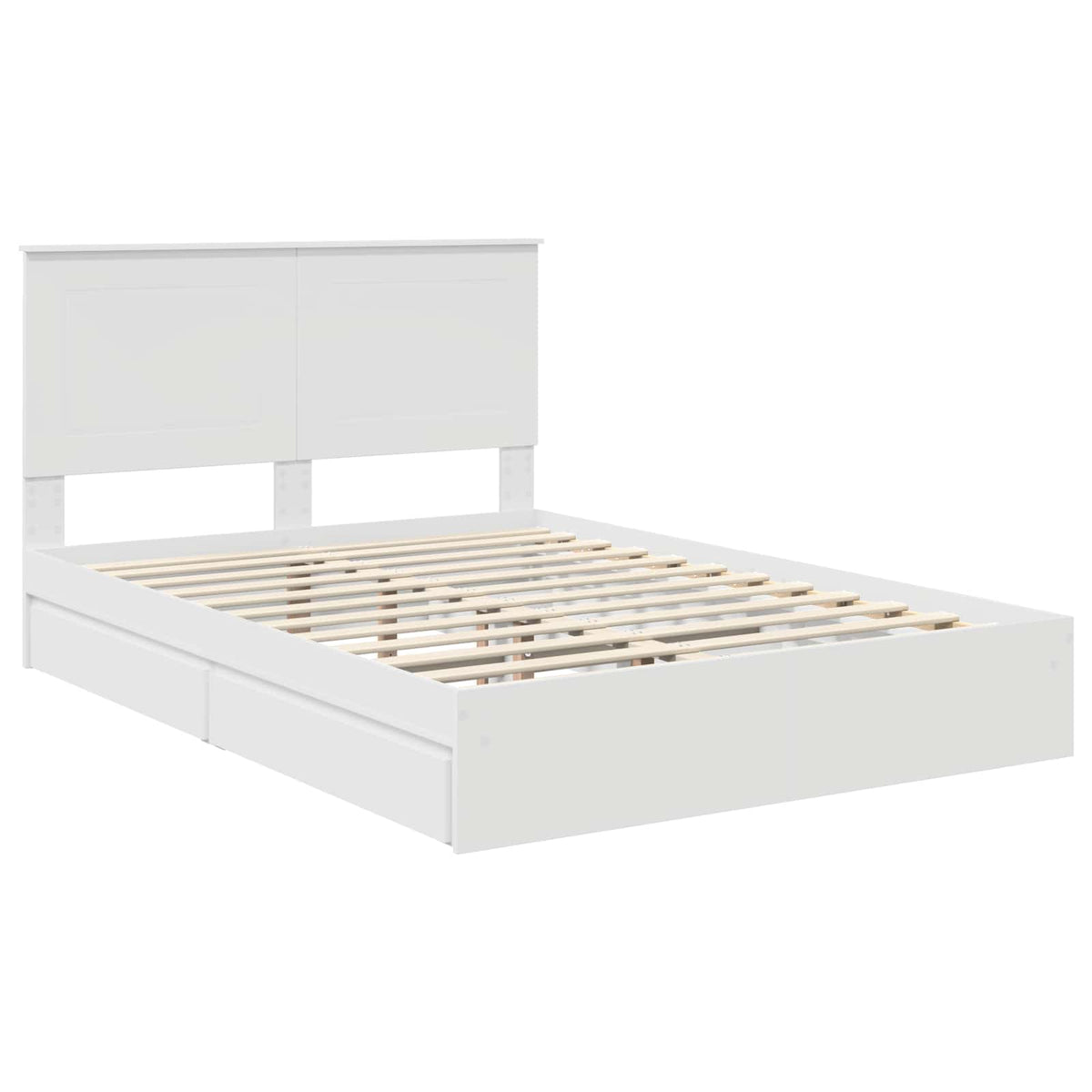 Storage Bed with Headboard White 150 x 200 cm Engineered Wood