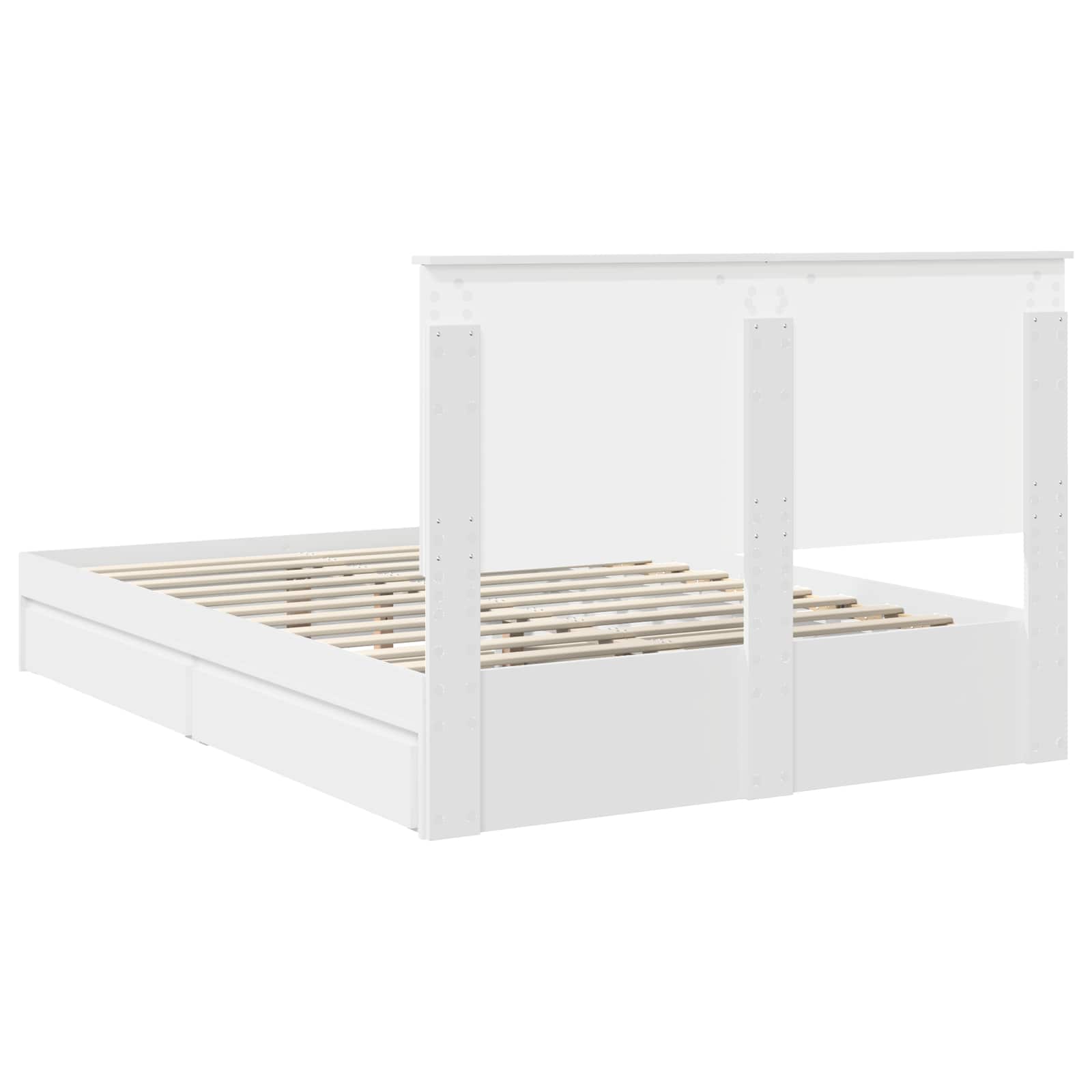 Storage Bed with Headboard White 150 x 200 cm Engineered Wood