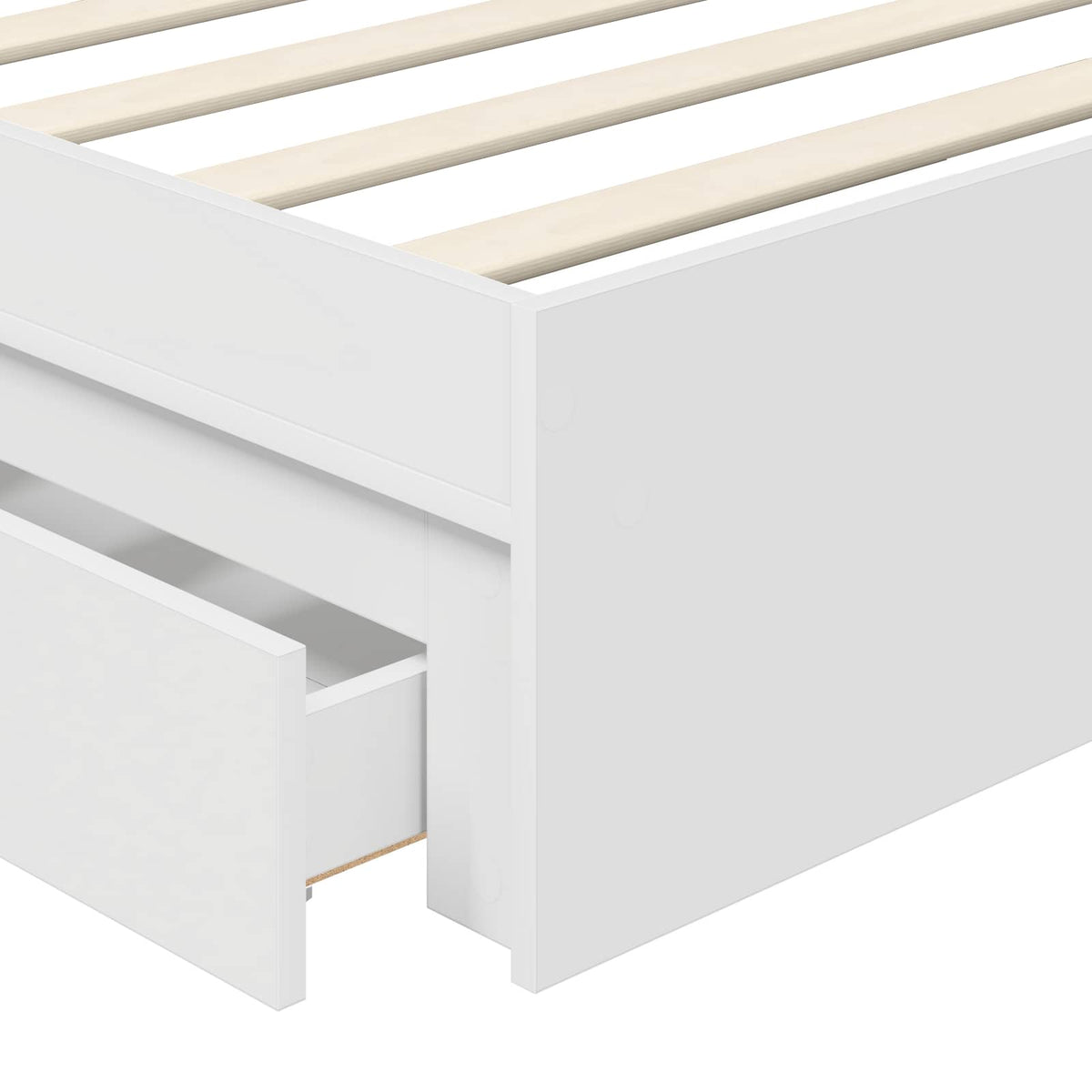 Storage Bed with Headboard White 90 x 190 cm Engineered Wood