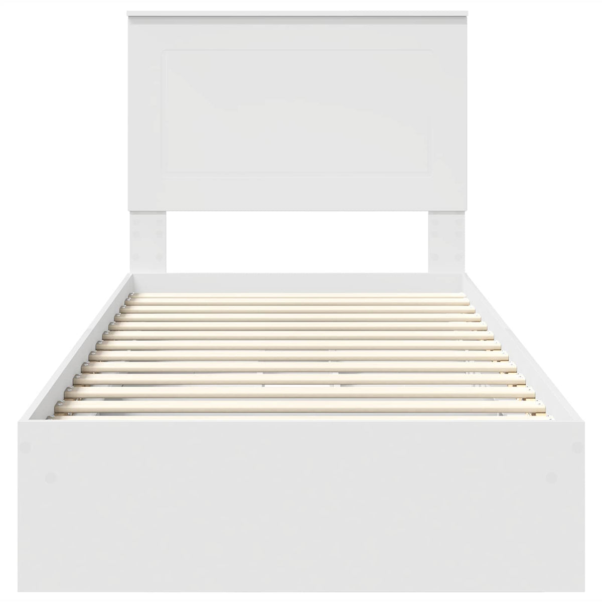 Storage Bed with Headboard White 90 x 190 cm Engineered Wood