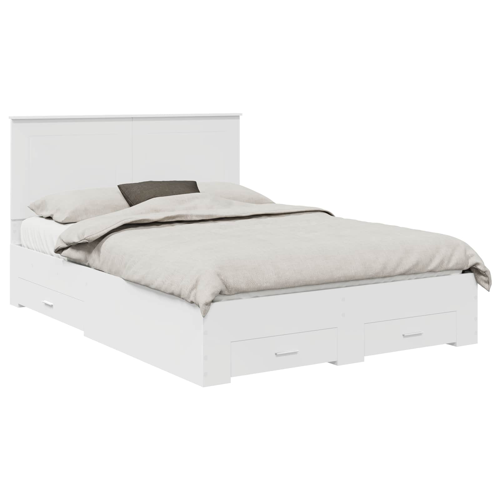 Bed Frame with Headboard White 150 x 200 cm Engineered Wood