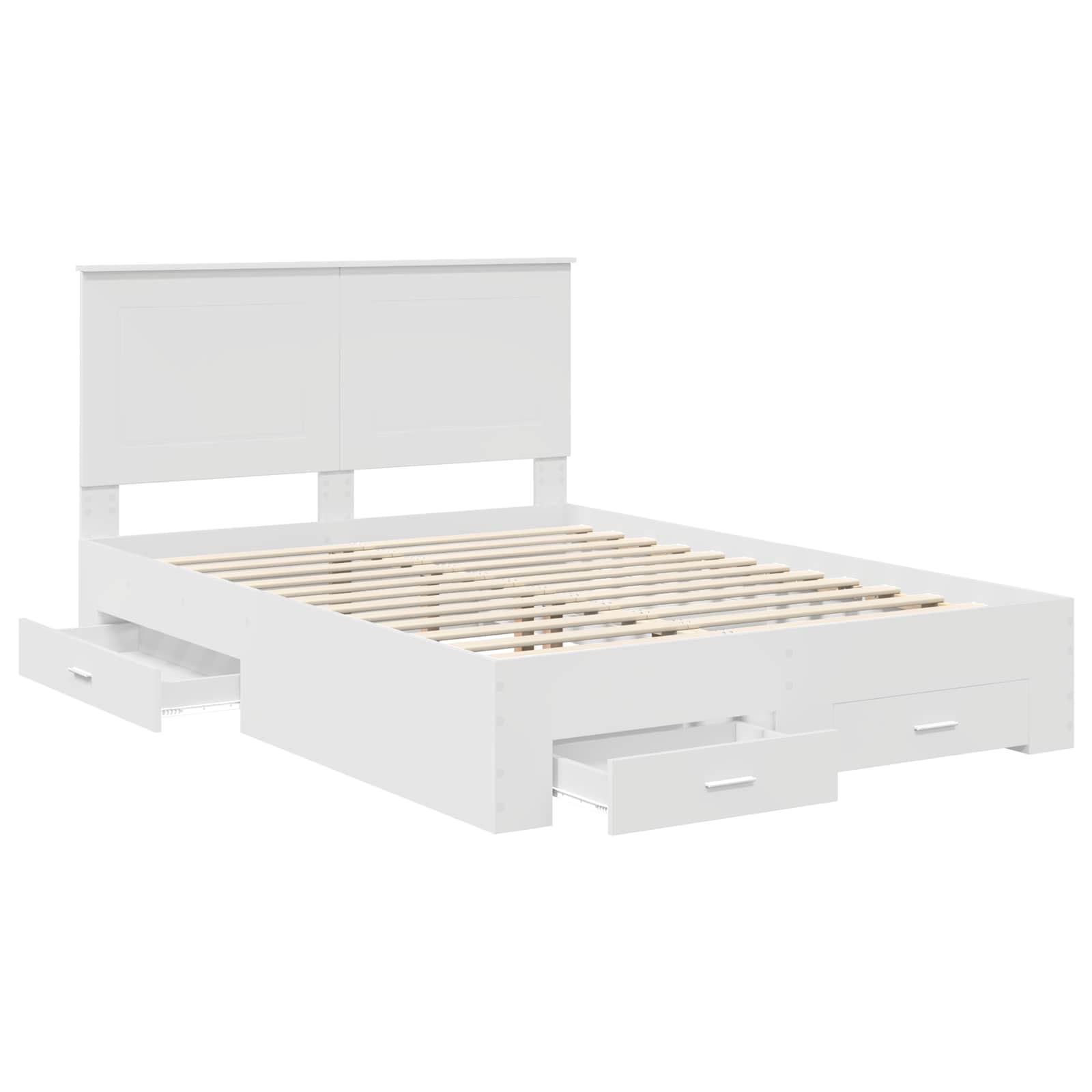 Bed Frame with Headboard White 150 x 200 cm Engineered Wood