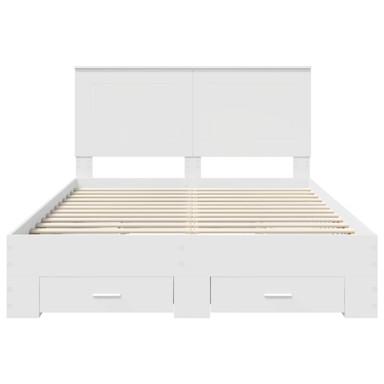 Bed Frame with Headboard White 150 x 200 cm Engineered Wood
