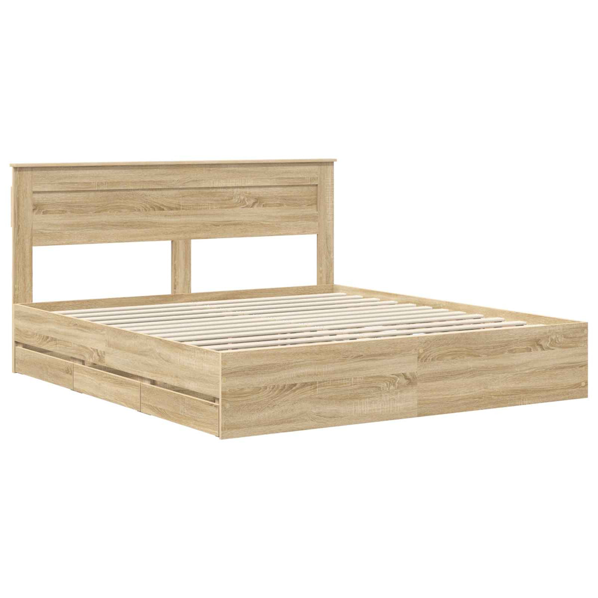 Bed Frame with Drawer Sonoma Oak 180 x 200 cm Engineered Wood