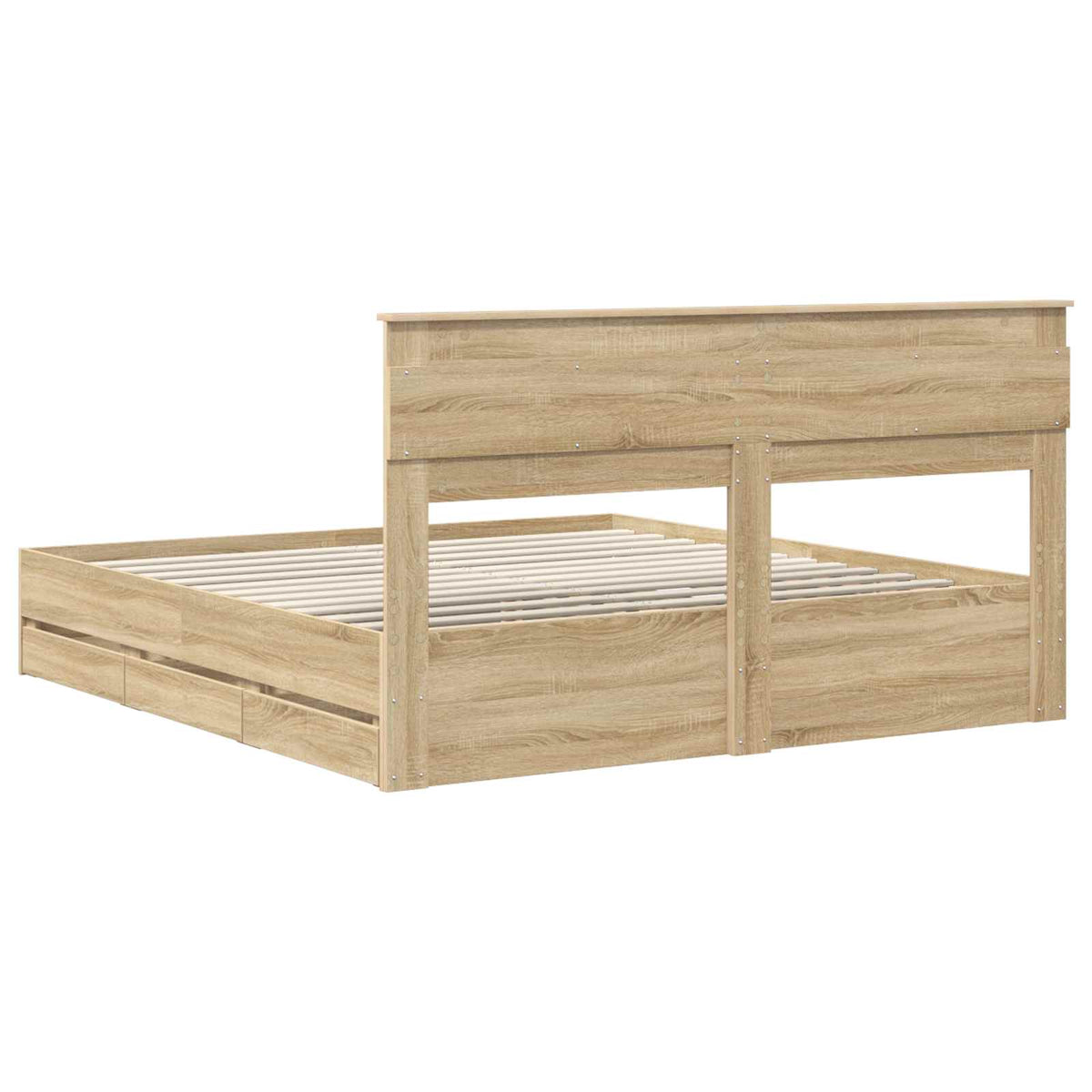 Bed Frame with Drawer Sonoma Oak 180 x 200 cm Engineered Wood