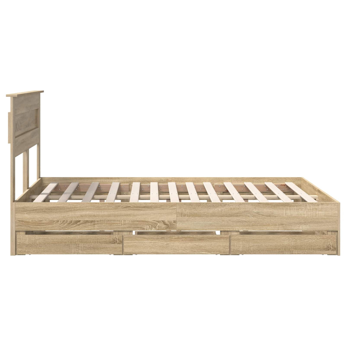 Bed Frame with Drawer Sonoma Oak 150 x 200 cm Engineered Wood