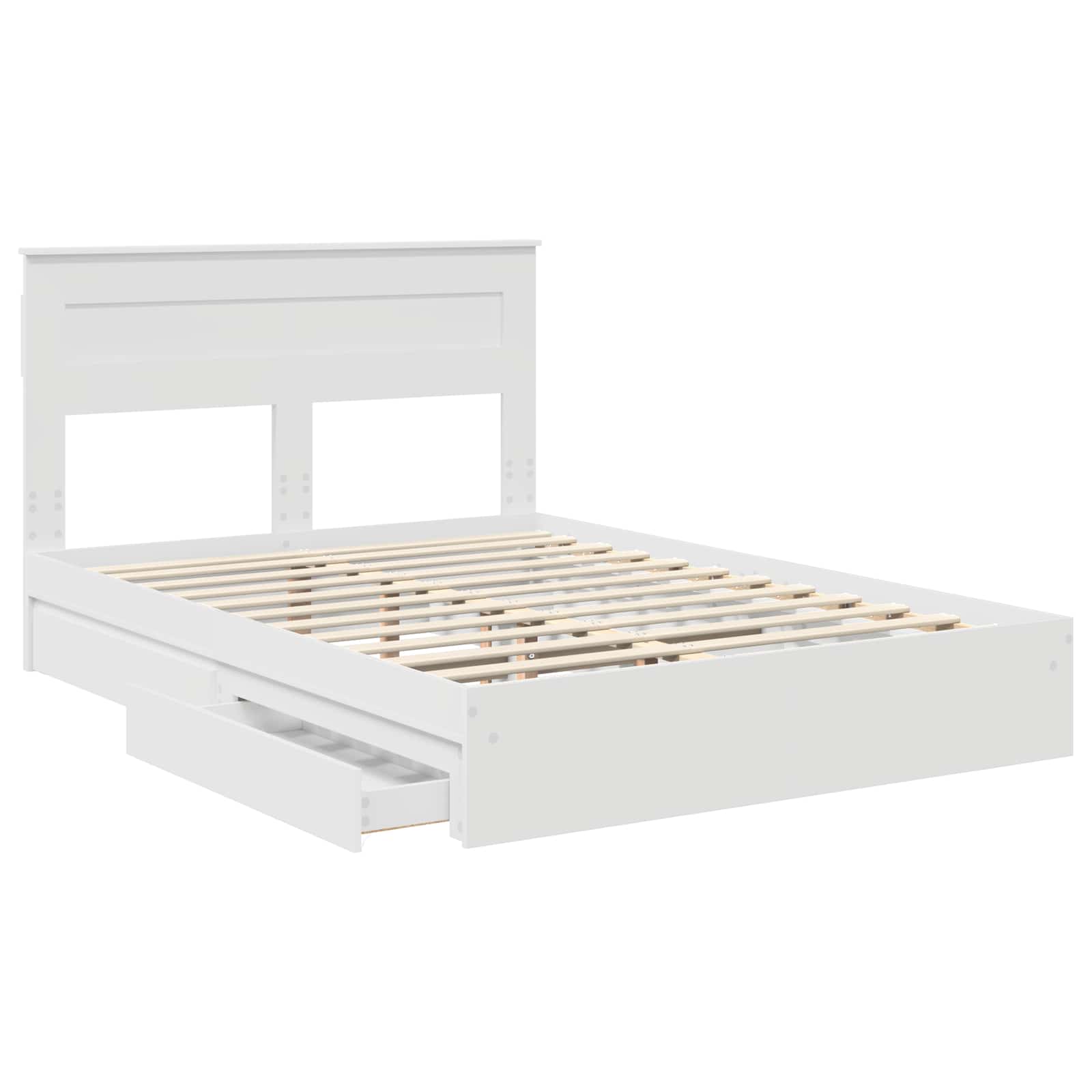 Storage Bed with Headboard White 150 x 200 cm Engineered Wood