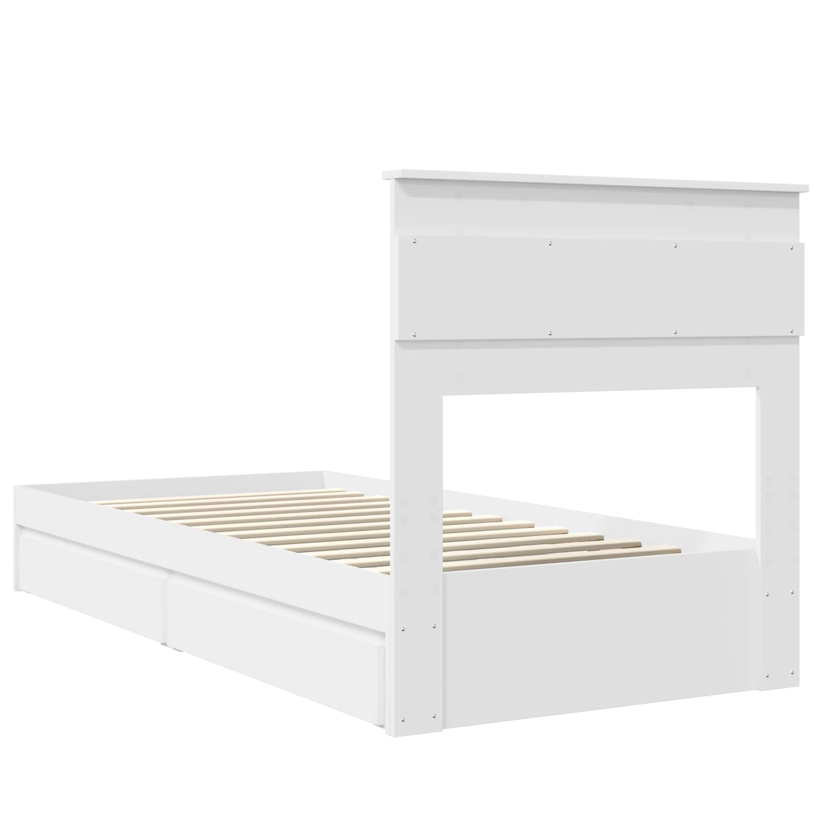 Storage Bed with Headboard White 90 x 190 cm Engineered Wood