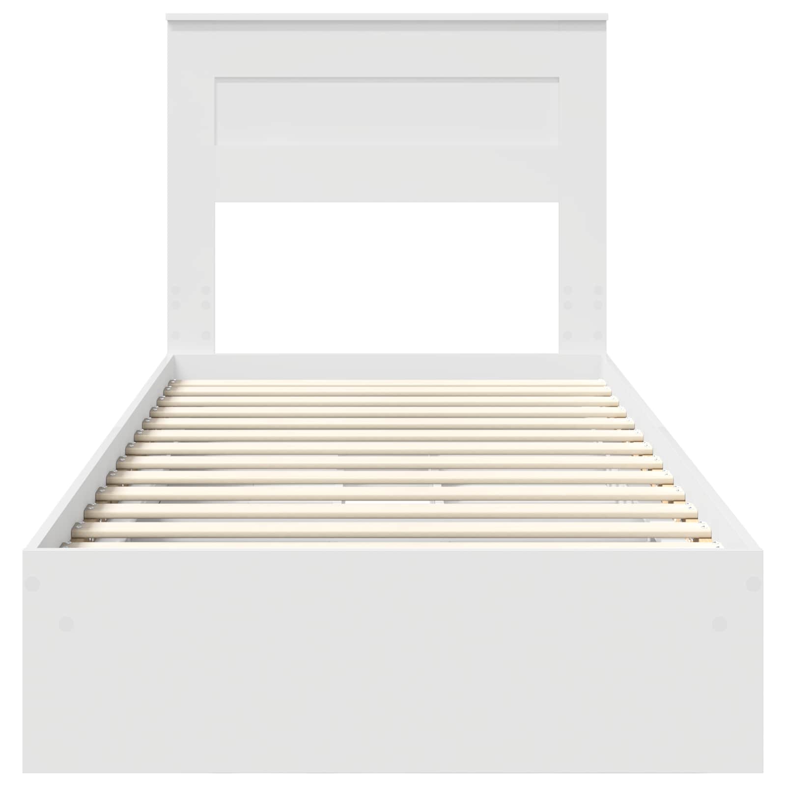 Storage Bed with Headboard White 90 x 190 cm Engineered Wood