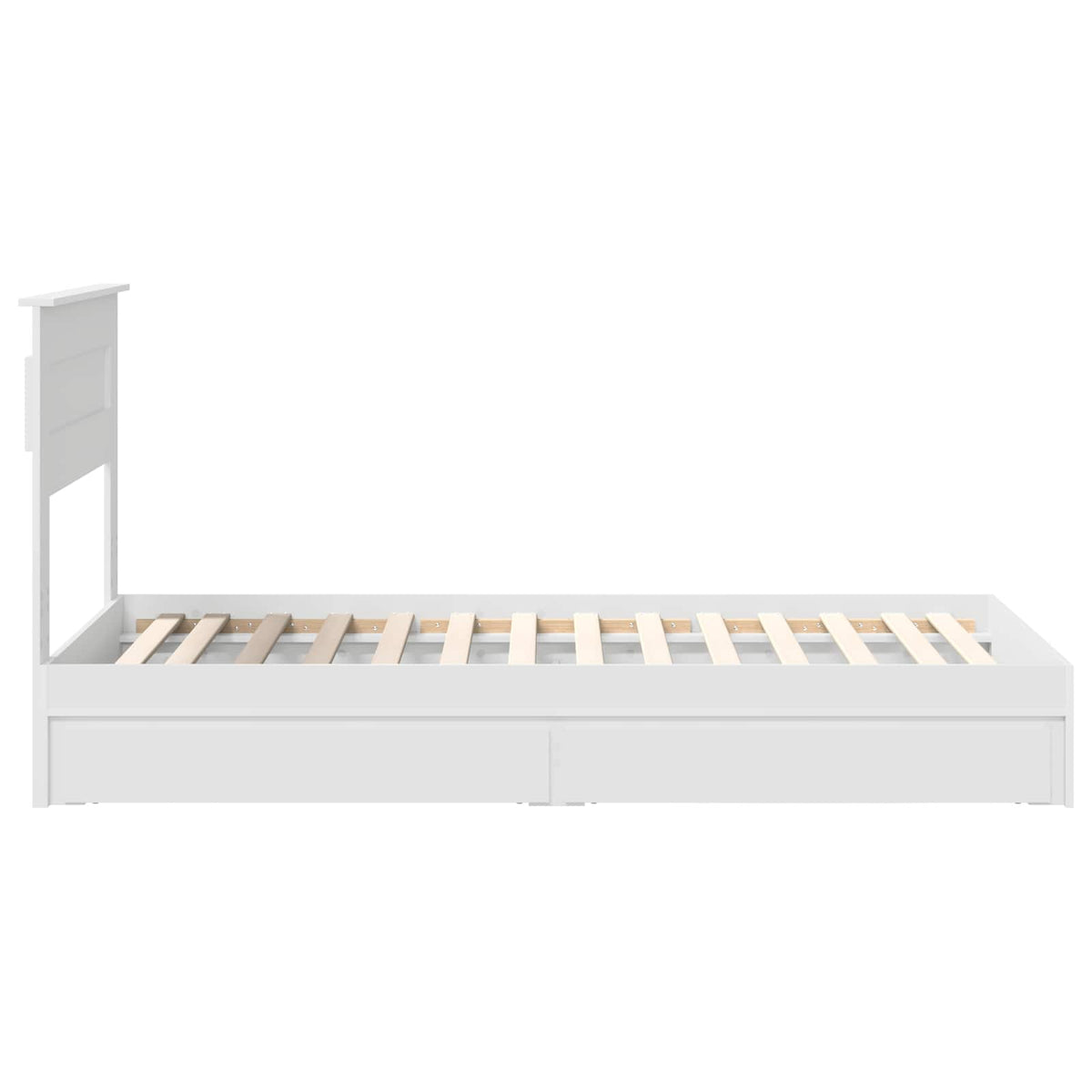 Storage Bed with Headboard White 90 x 190 cm Engineered Wood