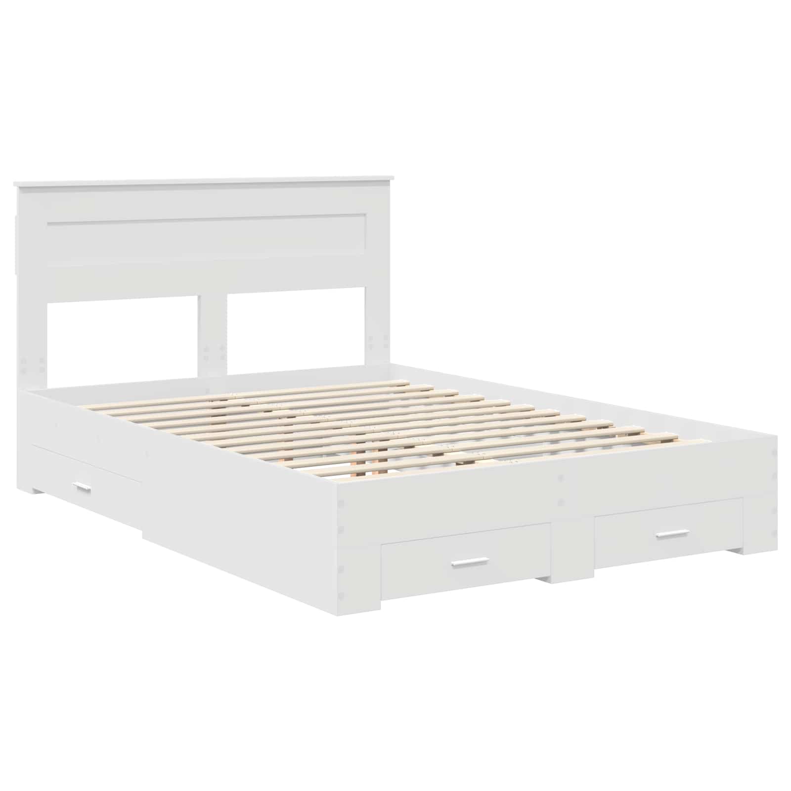Bed Frame with Headboard White 150 x 200 cm Engineered Wood
