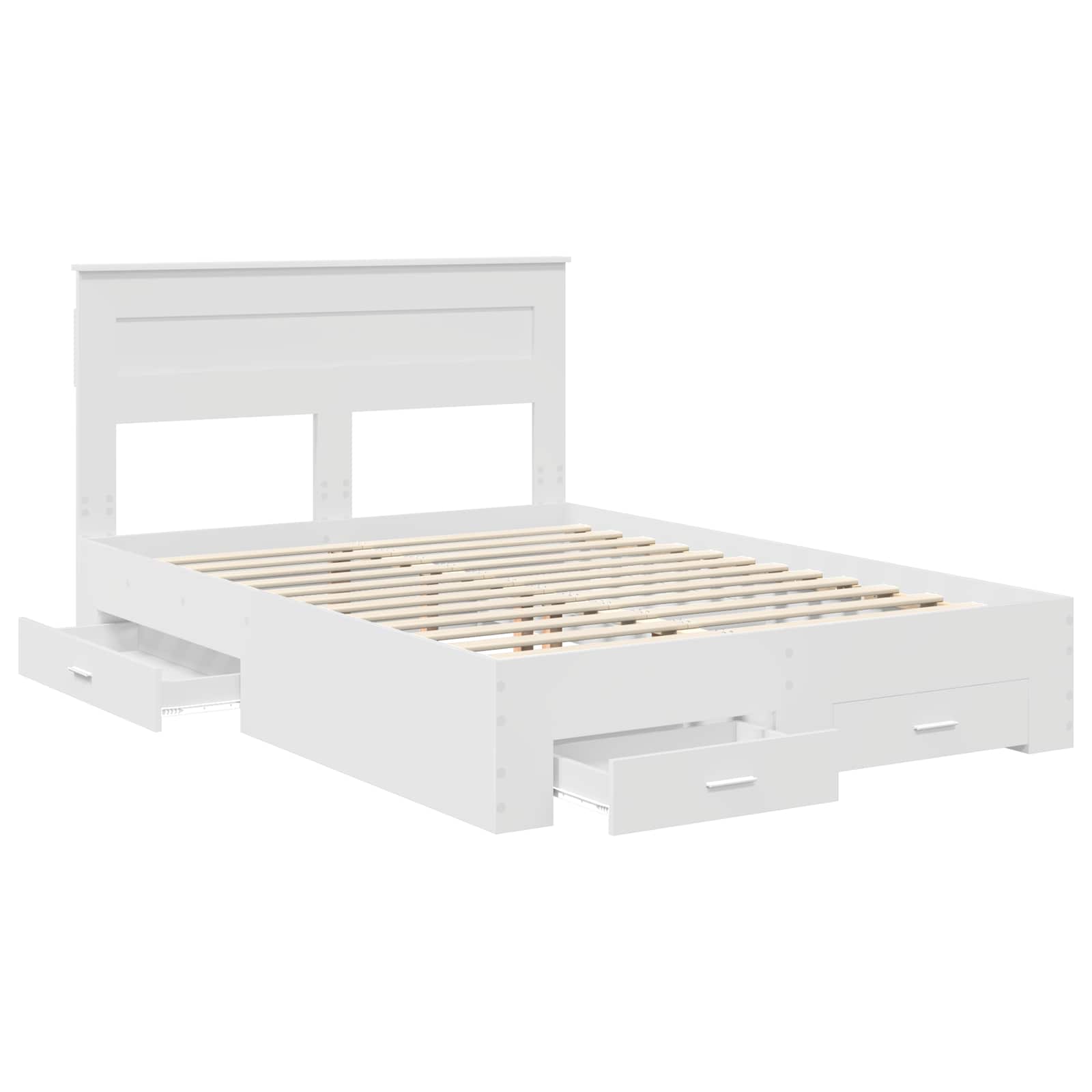 Bed Frame with Headboard White 150 x 200 cm Engineered Wood