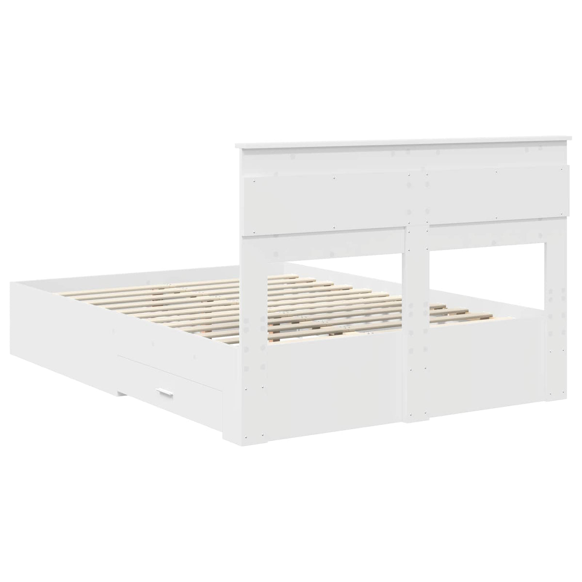 Bed Frame with Headboard White 150 x 200 cm Engineered Wood
