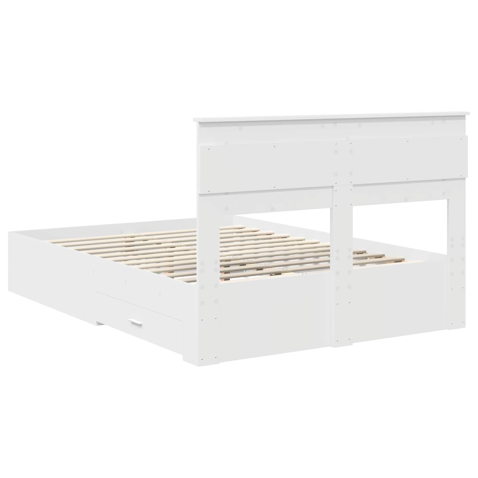 Bed Frame with Headboard White 150 x 200 cm Engineered Wood
