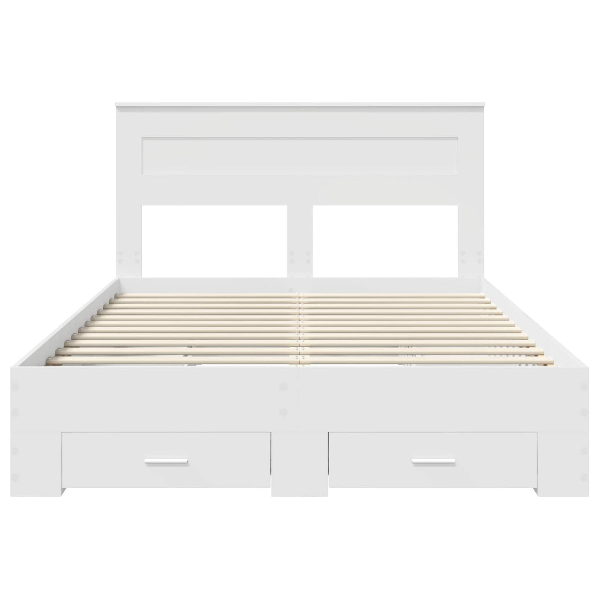 Bed Frame with Headboard White 150 x 200 cm Engineered Wood